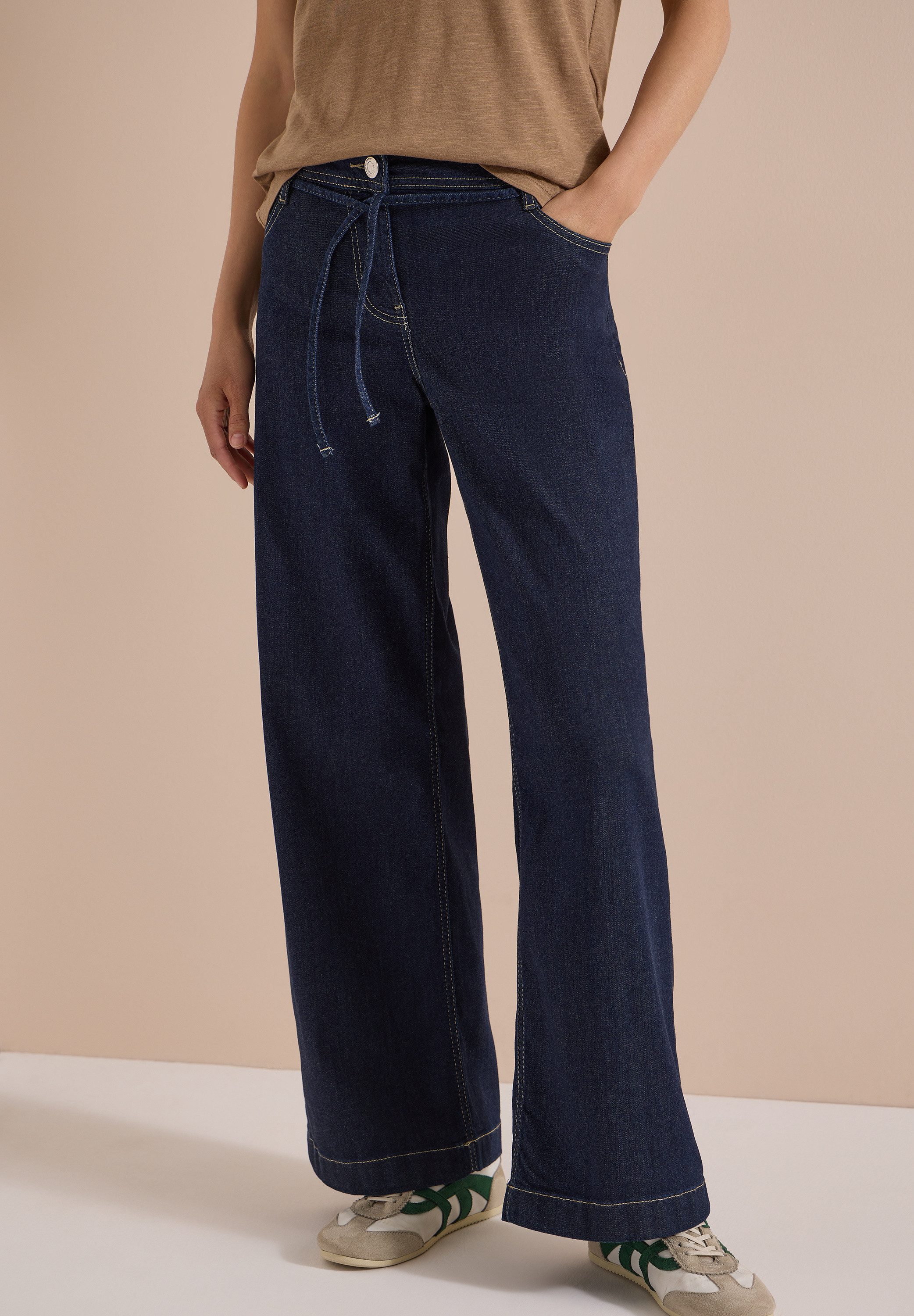 CECIL Loose-fit-Jeans Style Neele Wide Rinsed mit Stretch