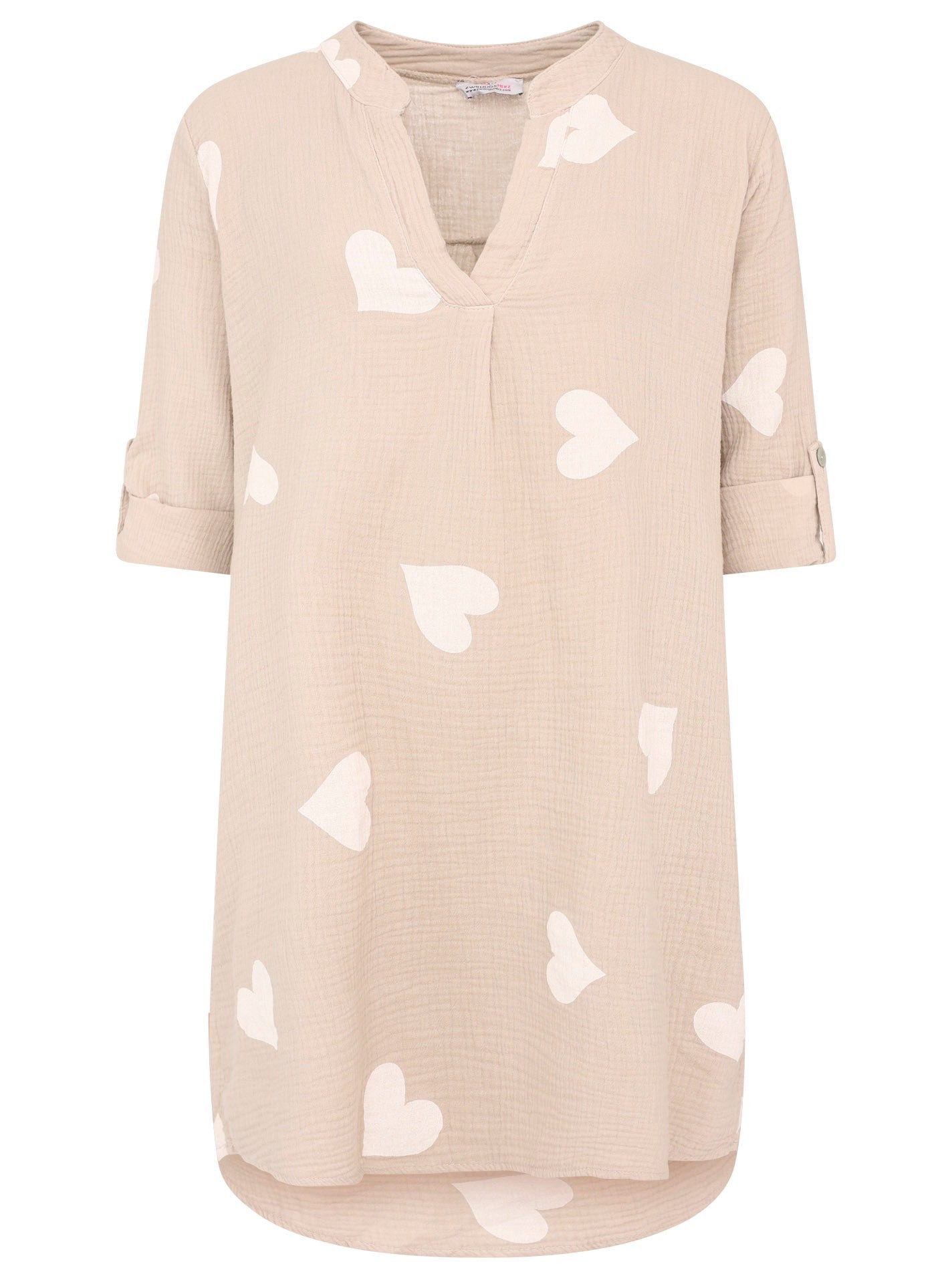 Zwillingsherz Tunikakleid Musselin Tunika/Kleid mit Herzen günstig online kaufen