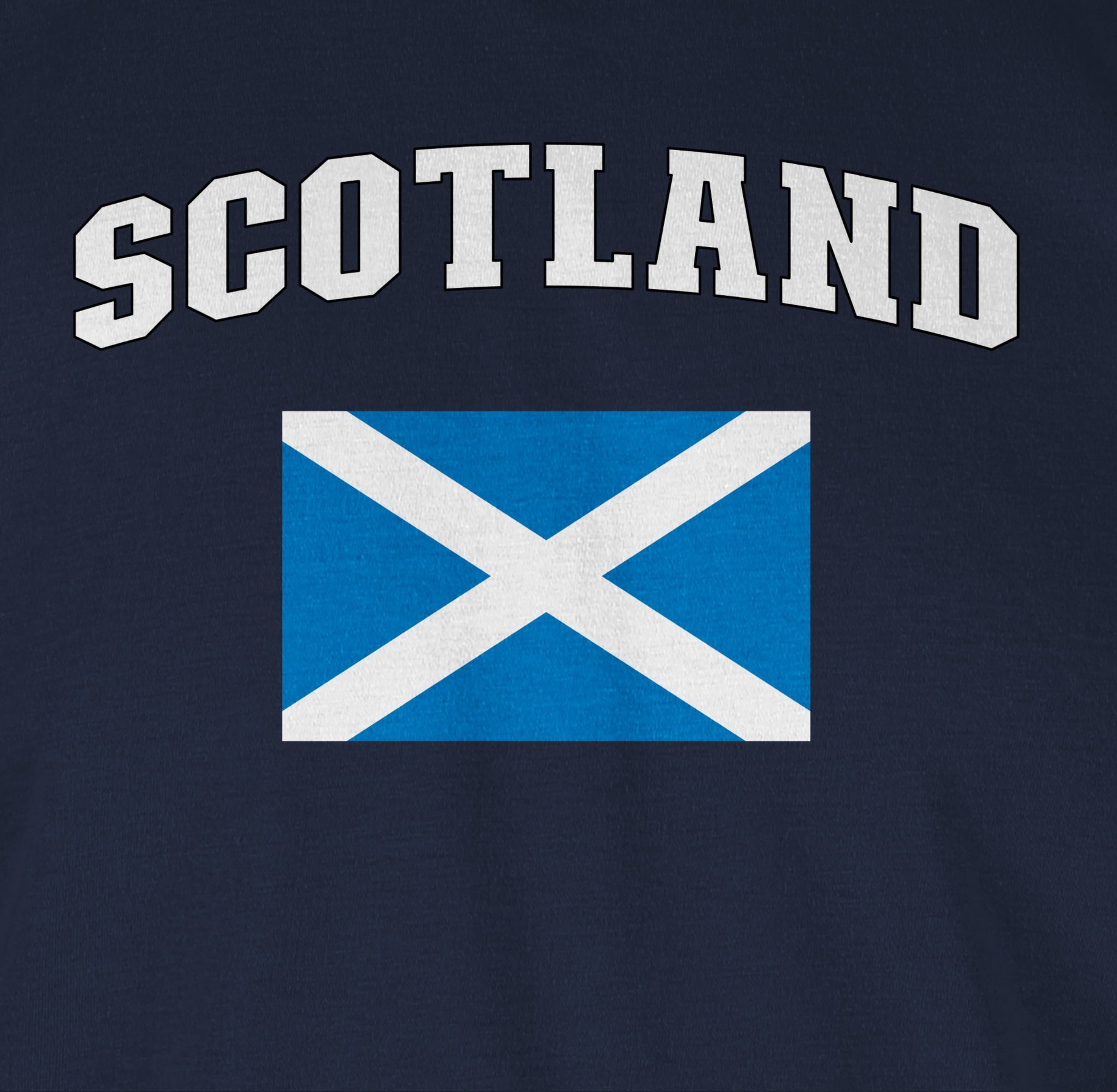 Shirtracer T-Shirt Schottland Schriftzug mit Flagge, Scots, Schottische Nation, Schotl 2026 Fussball WM Fanartikel