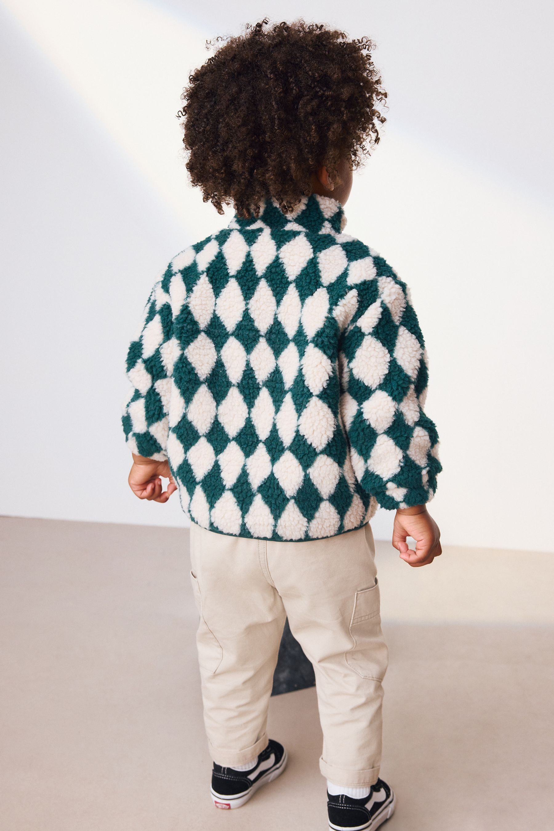Next Fleecejacke Gemusterte Fleecejacke mit Reißverschluss günstig online kaufen