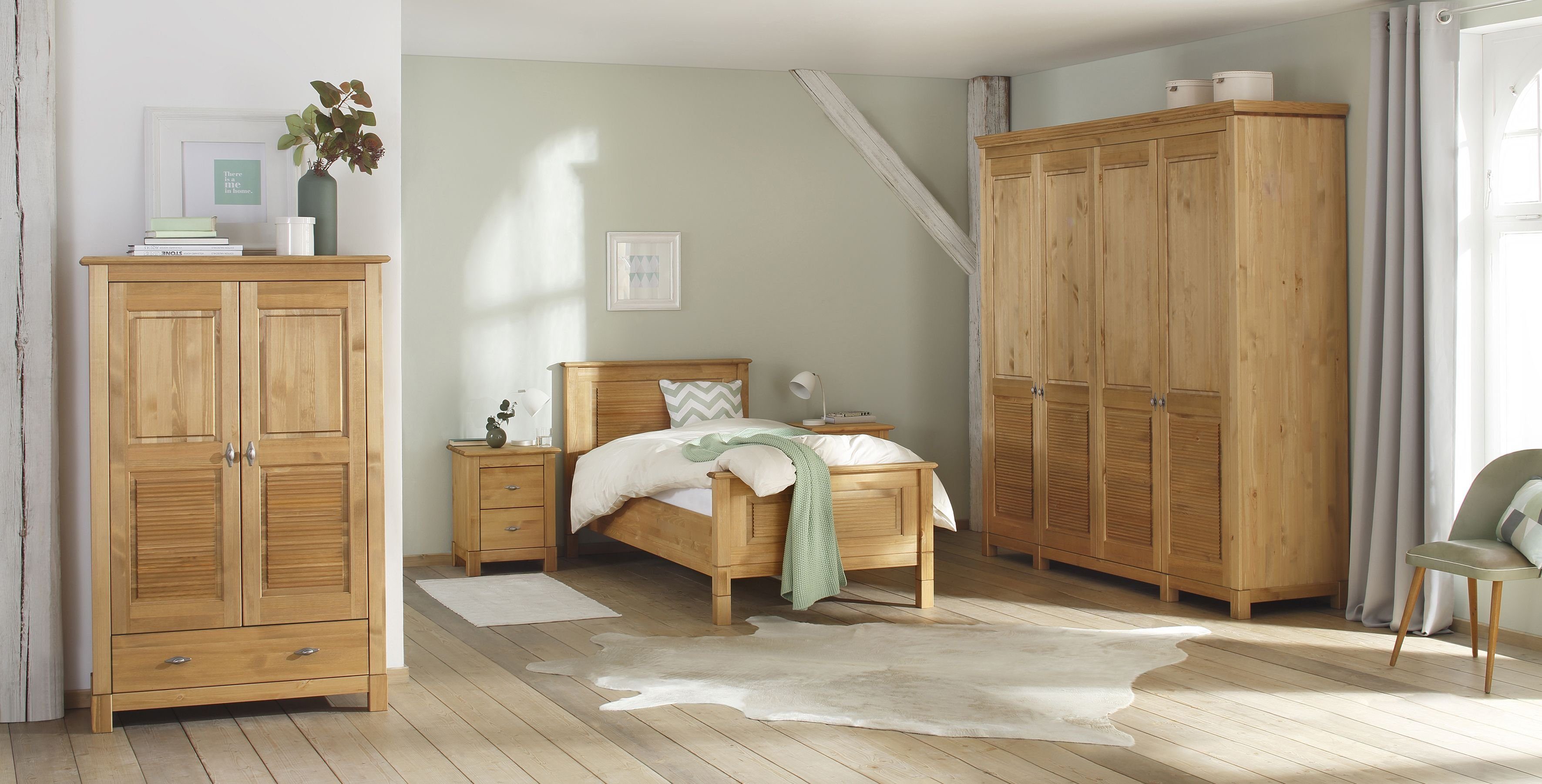 Home affaire Wäscheschrank Rauna (B/H/T ca. 96/155/38 cm) aus massiver Kief günstig online kaufen