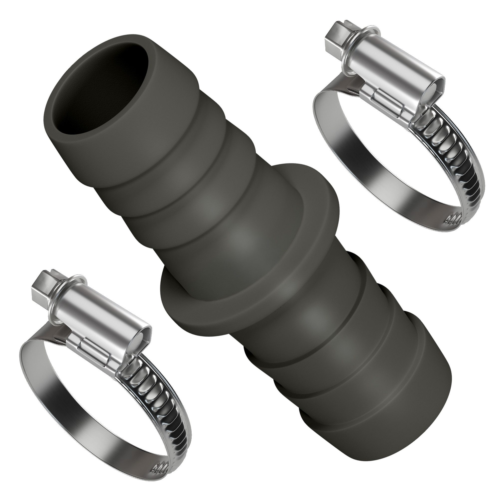 VIOKS Schlauchverbinder Verbindungsstück Ablauchschlauchverbinder, mit 2 Schlachschellen 18-28mm für Spül- und Waschmaschine