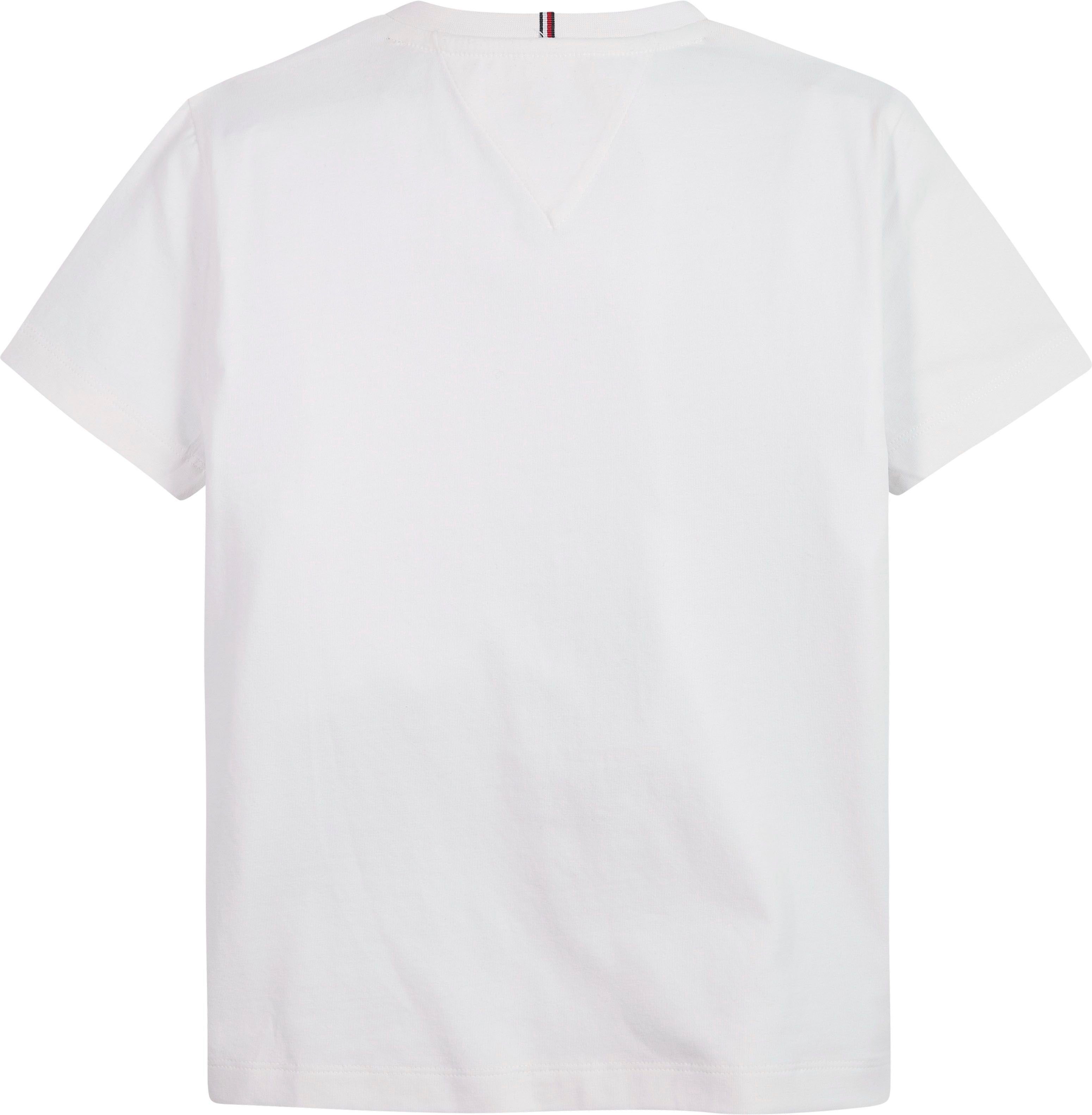 Tommy Hilfiger White TEE T-Shirt Logostickerei mit GRAPHIC MULTI S/S TOMMY