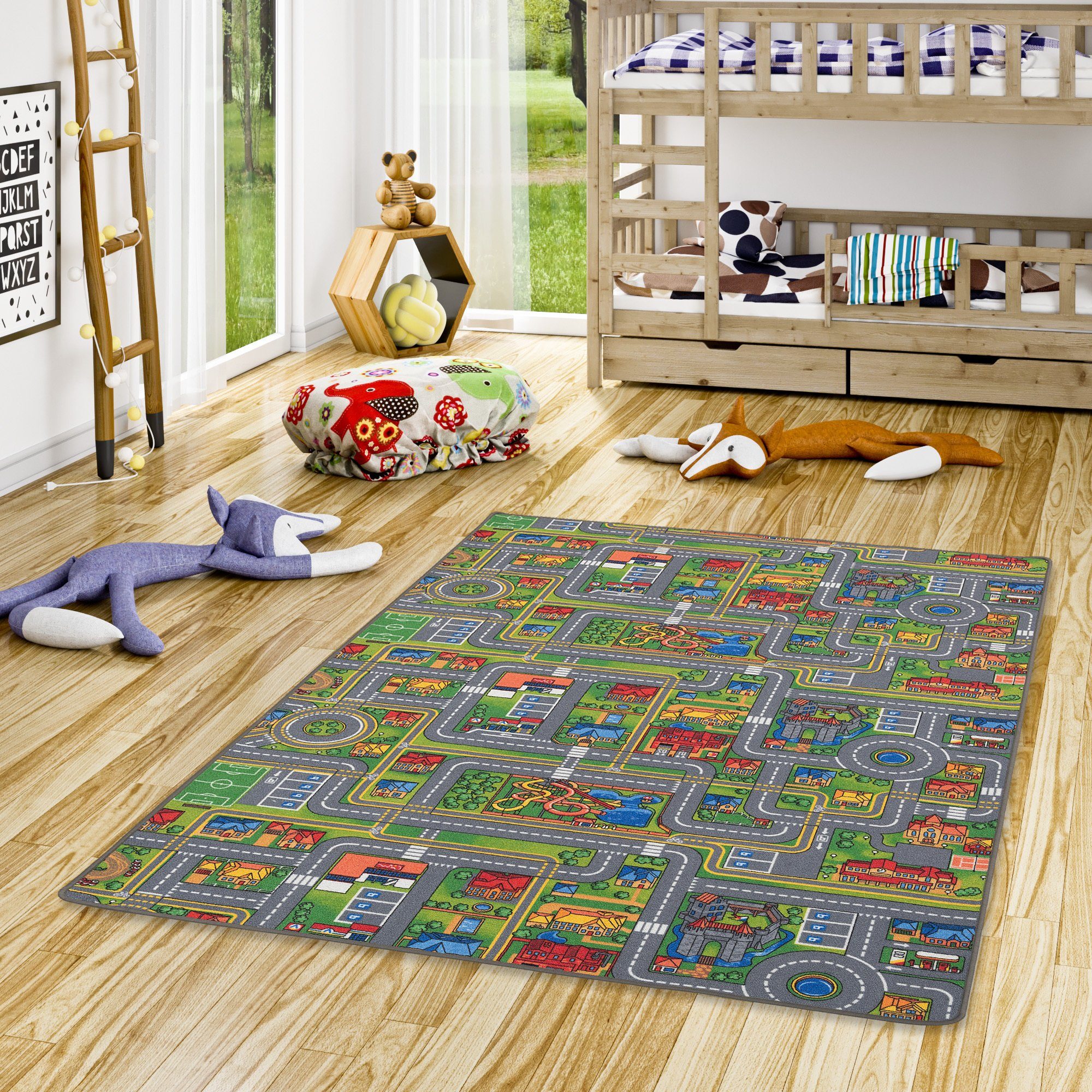 Snapstyle Kinderteppich Kinder Spiel Straßenteppich, Rechteckig, Höhe: 4 mm