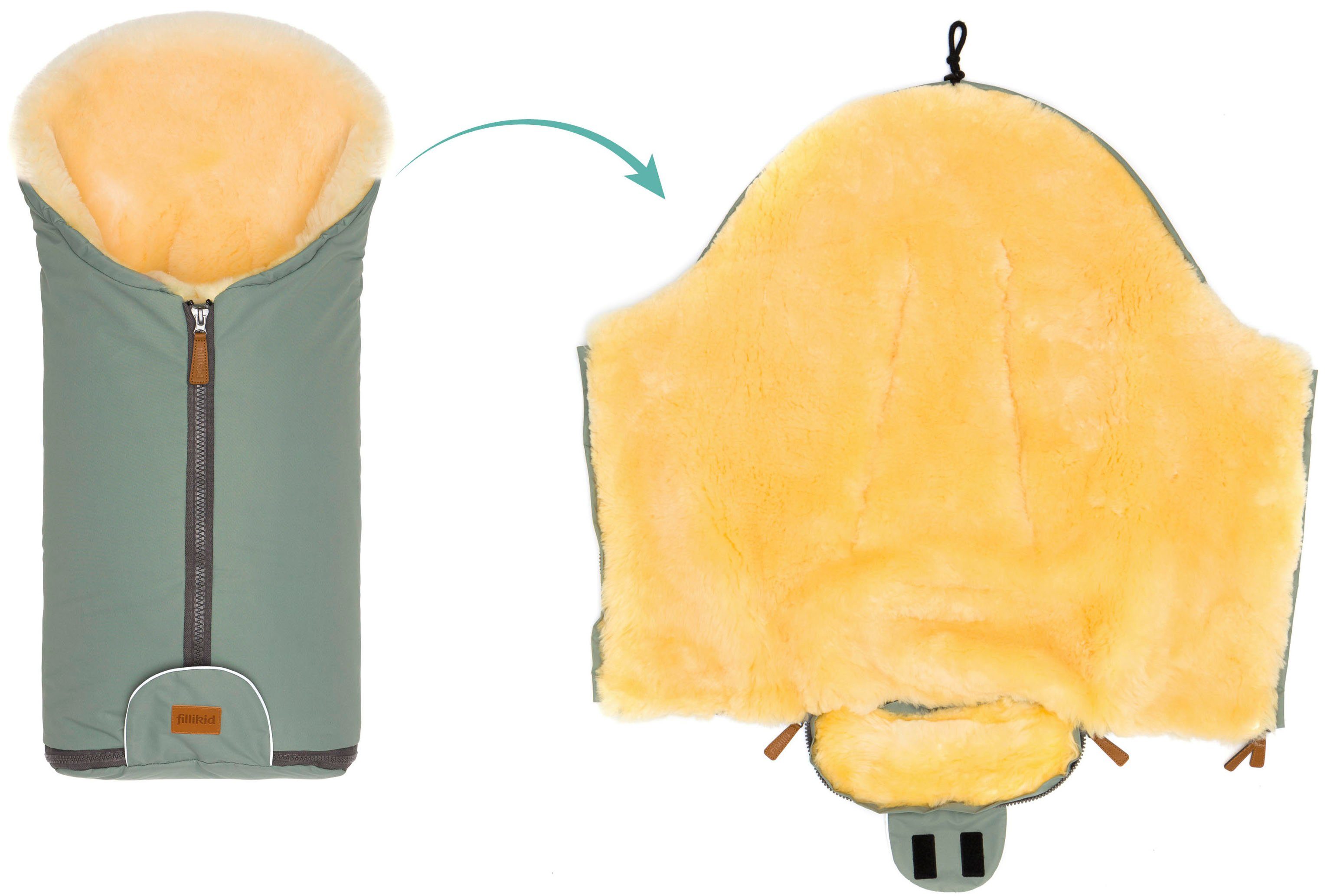 Fillikid Fußsack Pamir Winterfußsack, für Autositze Gr. 0 und Kinderwagen