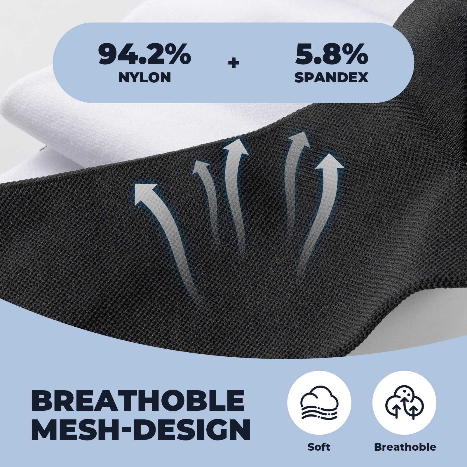 ROCKBROS Sportsocken Rennrad Socken Herren Damen (Fahrrad Socken für Radfahren, Laufen, Fitness, Training) mit Verstärkter Ferse & Rutschfestem Schaft