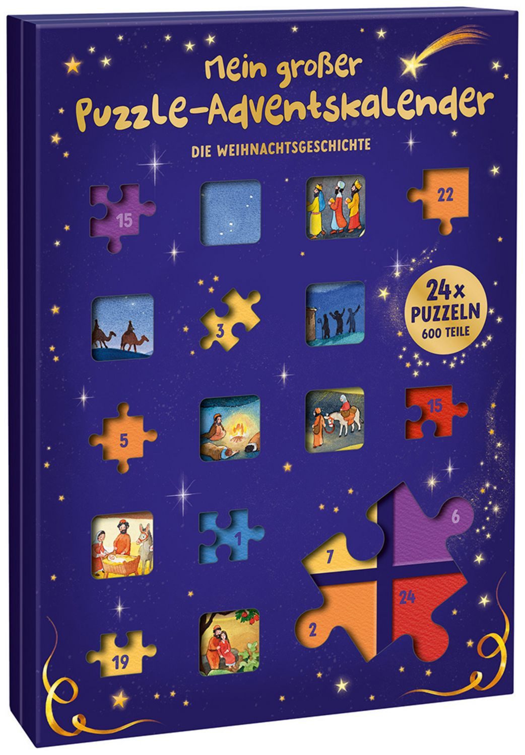 Carlsen Verlag Puzzle Mein großer Puzzle-Adventskalender - Die Weihnachtsgeschichte 24 x puz, Puzzleteile