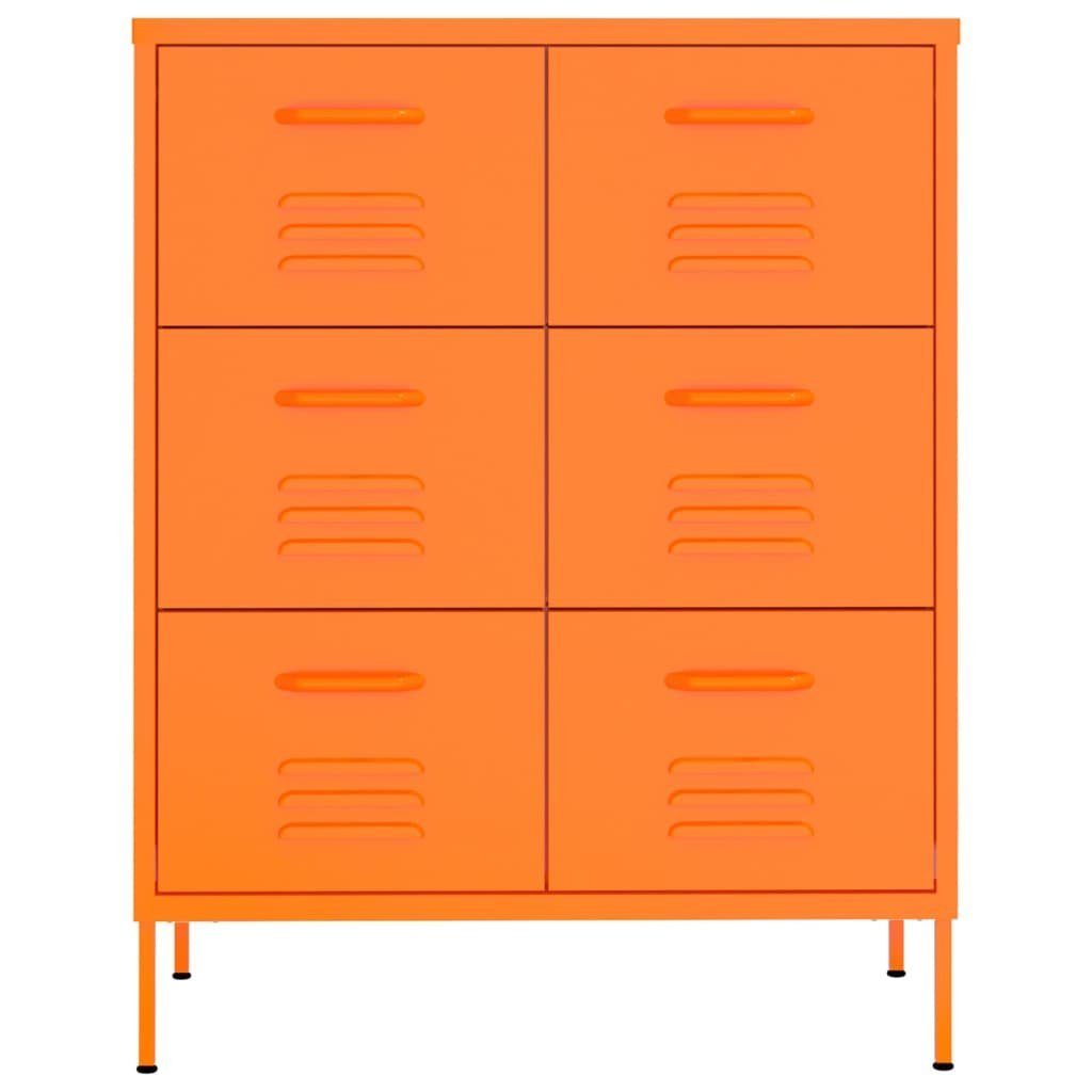 80x35x101,5 Orange Kleiderschrank vidaXL Stahl Schubladenschrank cm