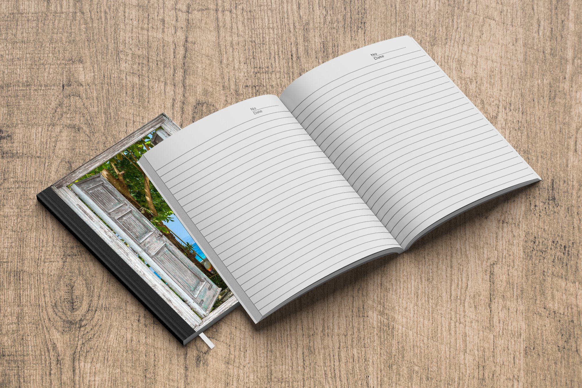 MuchoWow Notizbuch - A5, 98 Journal, Strand Meer Tropen - Merkzettel, Notizheft, - Tagebuch, Seiten, Haushaltsbuch Blick