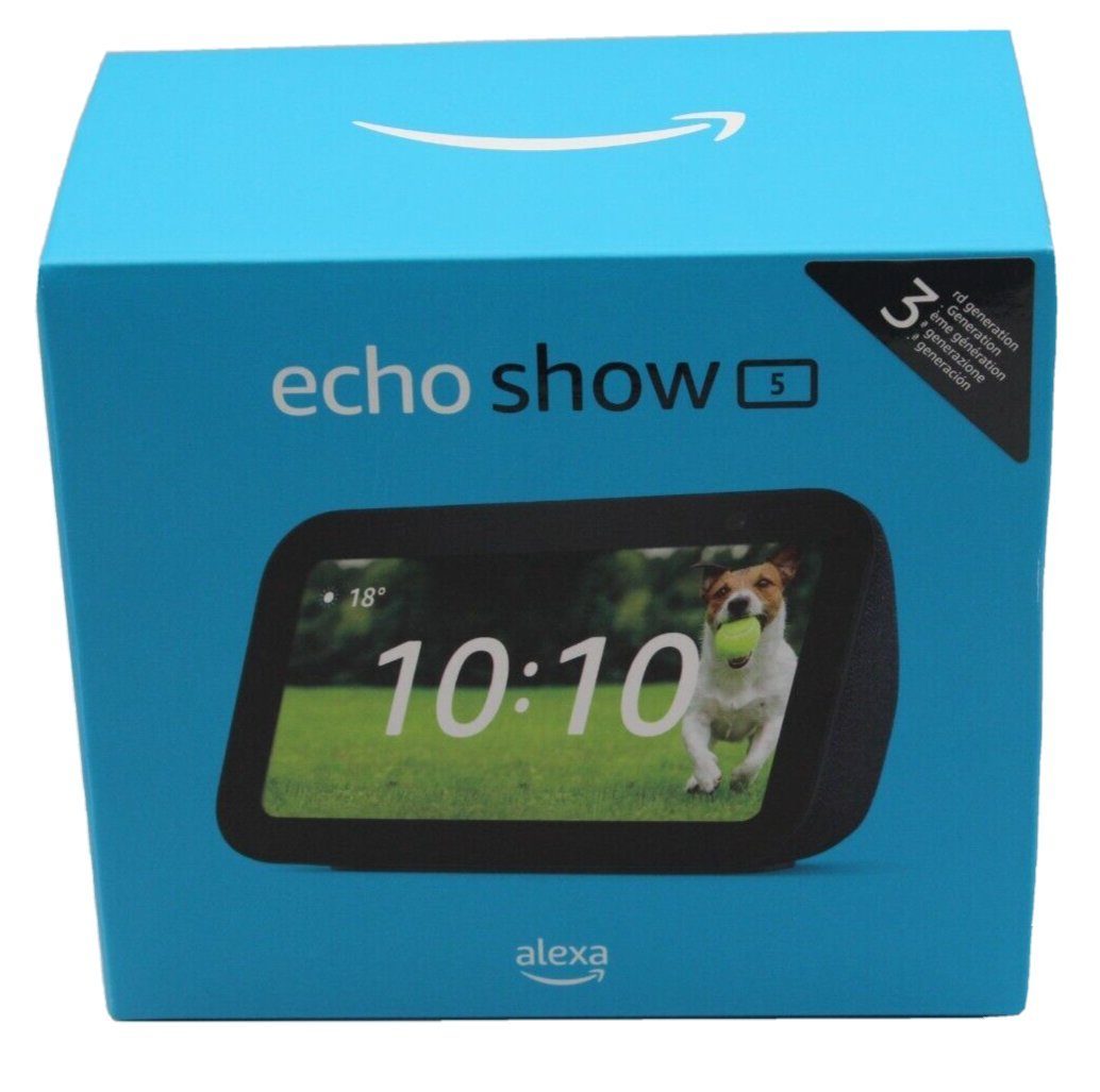 Amazon Echo Show 5 3. Generation 2023 Smart Speaker (WLAN (WiFi), Bluetooth, Bluetooth, mit Sprachsteuerung, Mikrofon- / Kamera-aus-Taste) Anthrazit