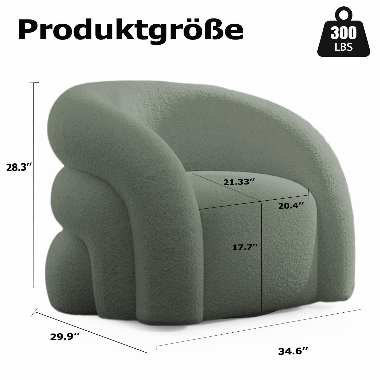 SEYNAR Drehsessel Moderner Boucle-Gewebe Polstersessel, Lesesessel, günstig online kaufen