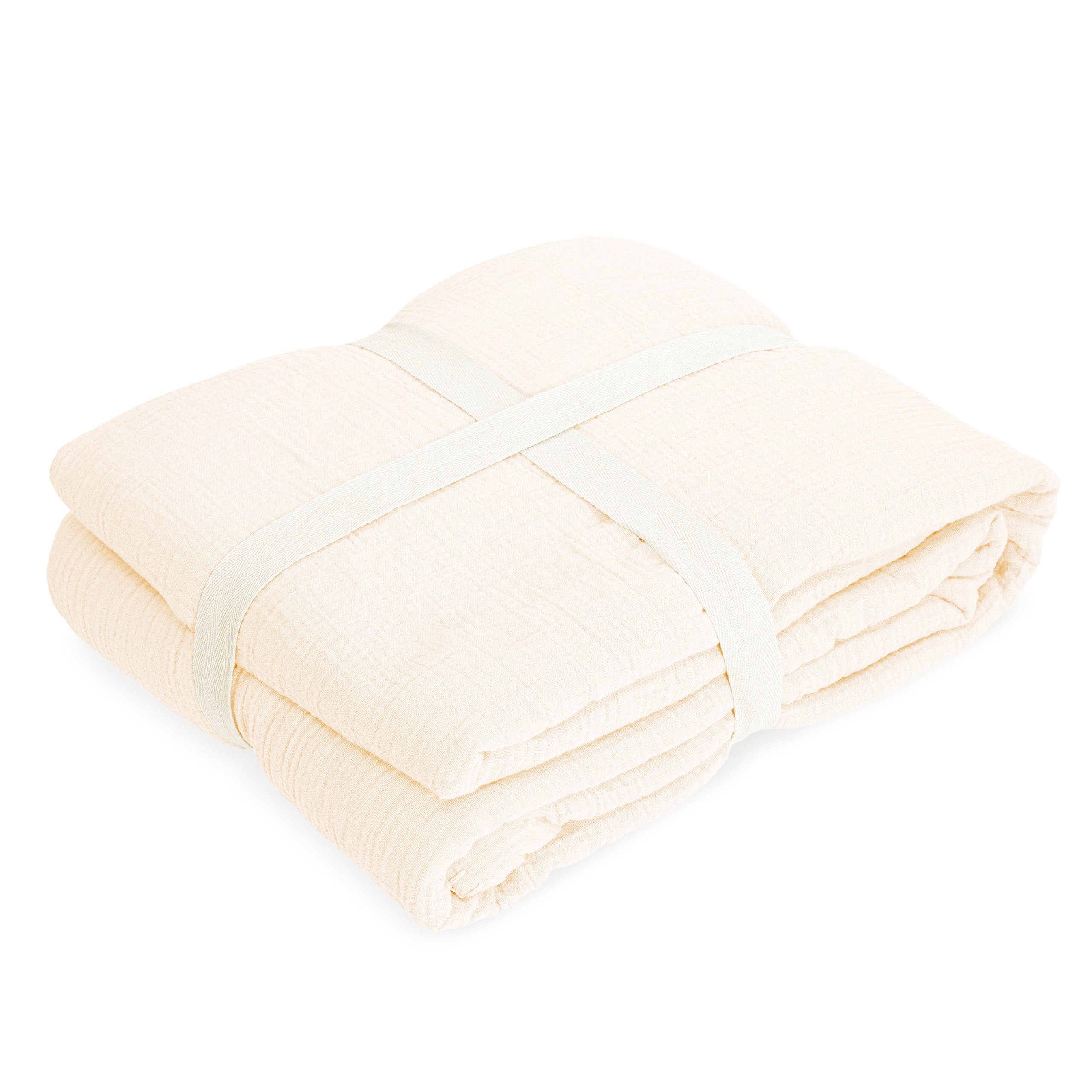 Home Creation Tagesdecke Musselin Decke 130x180 cm, Kuscheldecke aus Baumwolle & Fleece, weich, atmungsaktiv, flauschig, Wohndecke für Sofa, Bett