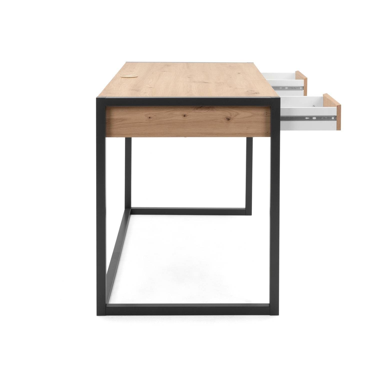 Homestyle4u Schreibtisch Holztisch Schwarz Computertisch Bürotisch (kein Natur Set)