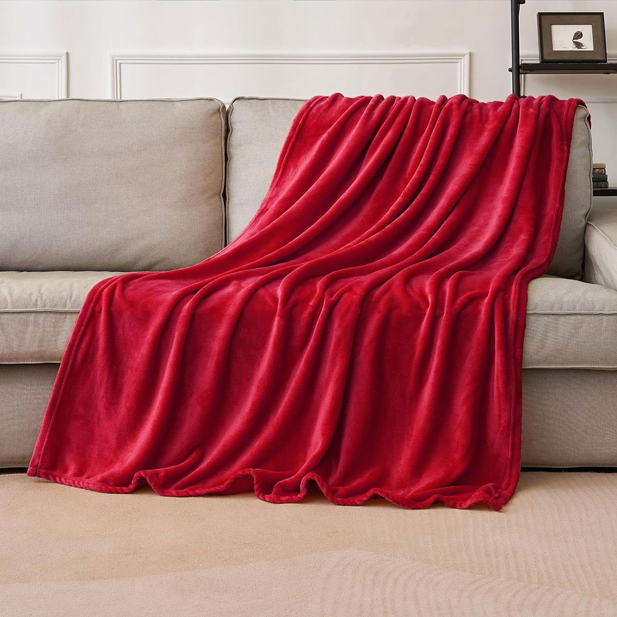 Wohndecke 150*200 cm großes CTGtree einer Wollbett rotes Decke, mit