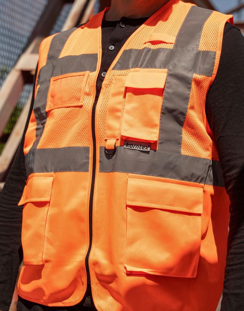 korntex Warnweste Multifunkitons-Warnweste Mesh Multifunction Vest