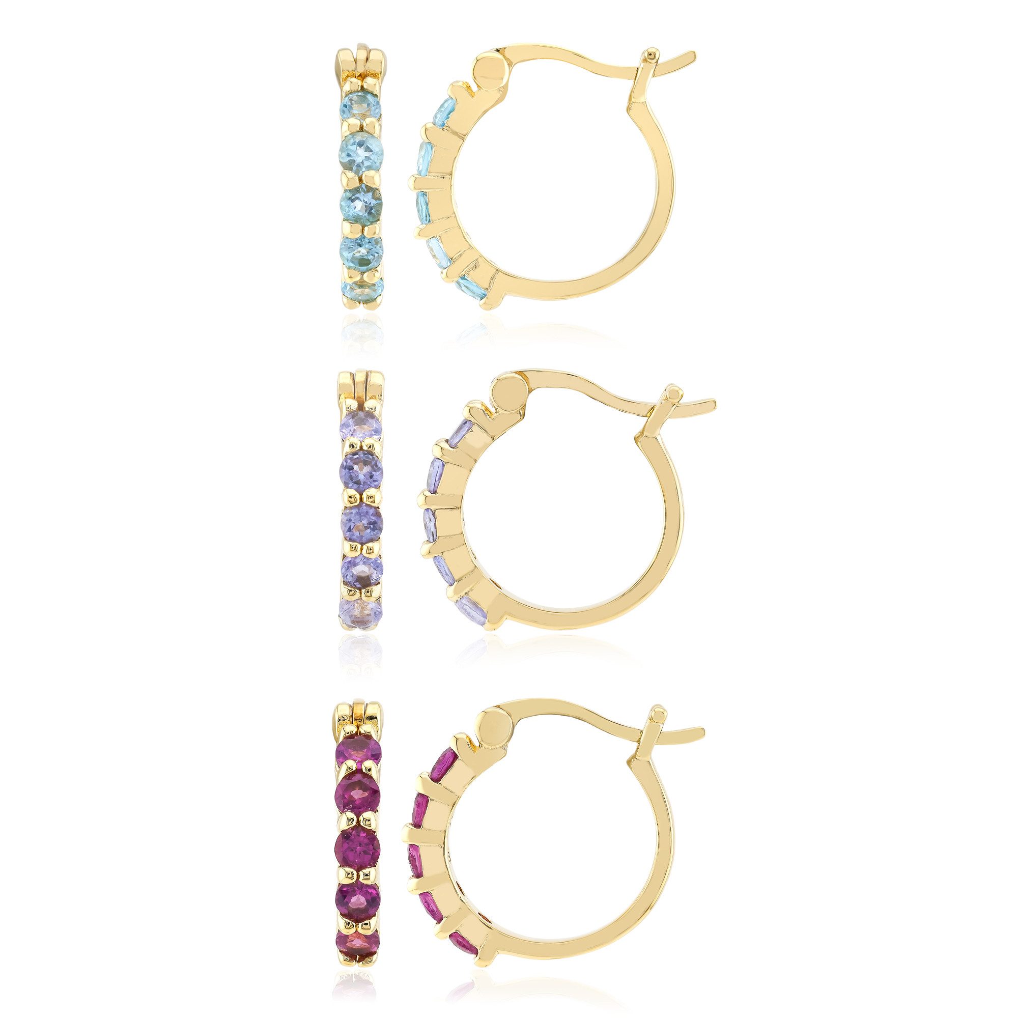 Cavill Ohrring-Set Cavill Creolen 16 mm, 2,14 ct Tansanit & Topas, vergolde günstig online kaufen