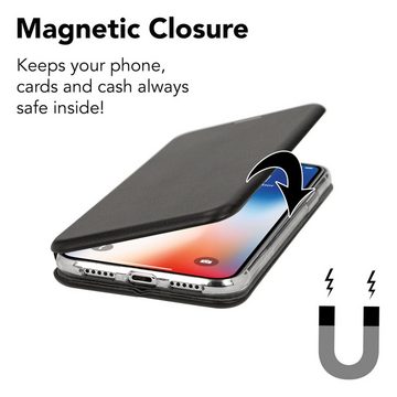 Nalia Smartphone-Hülle Apple iPhone XS Max, Kunstleder Flip Case Hülle mit Magnetverschluss / Klapphülle mit Aufstellfunktion / Kratzfest Book Cover / Stoßfest Rundum Handy-Tasche / Hardcase Klappbar / 360° Etui Komplettschutz / Kickstand Case Handy-Schale Hardcover