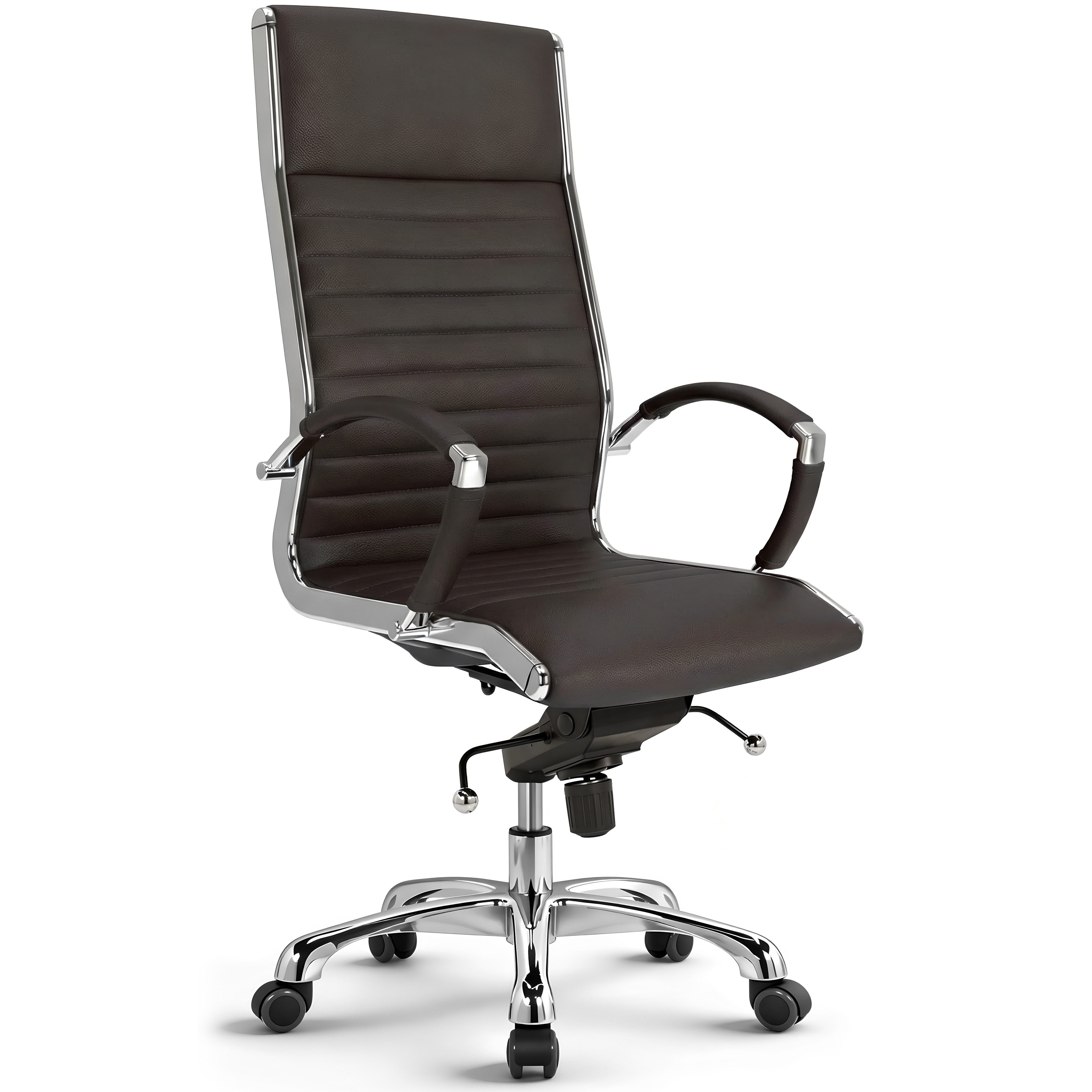 Versee Chefsessel VERSEE Montreal Bürostuhl Leder, 150kg belastbar, ergonomisch (Drehstuhl für Arbeitszimmer und Home Office), mit Lendenstütze, höhenverstellbar, gepolstert, Wippmechanik