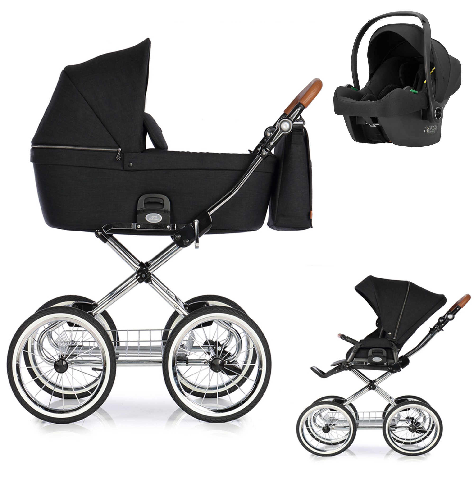 Roan Kombi-Kinderwagen Coss Classic 4 in 1 mit Sportsitz, Autositz und Zubehör in 4 Цвета(ов)