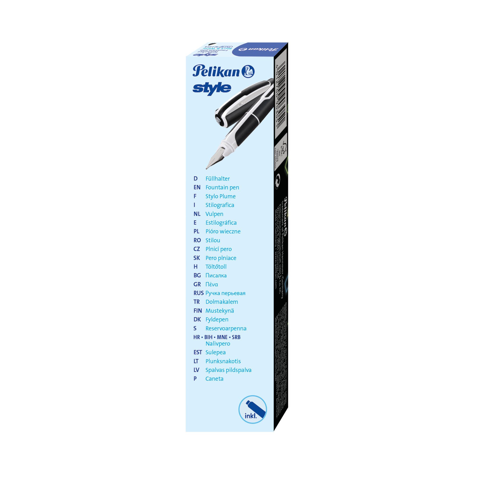 Pelikan Füllfederhalter Pelikan Füllhalter Style black white M-Feder