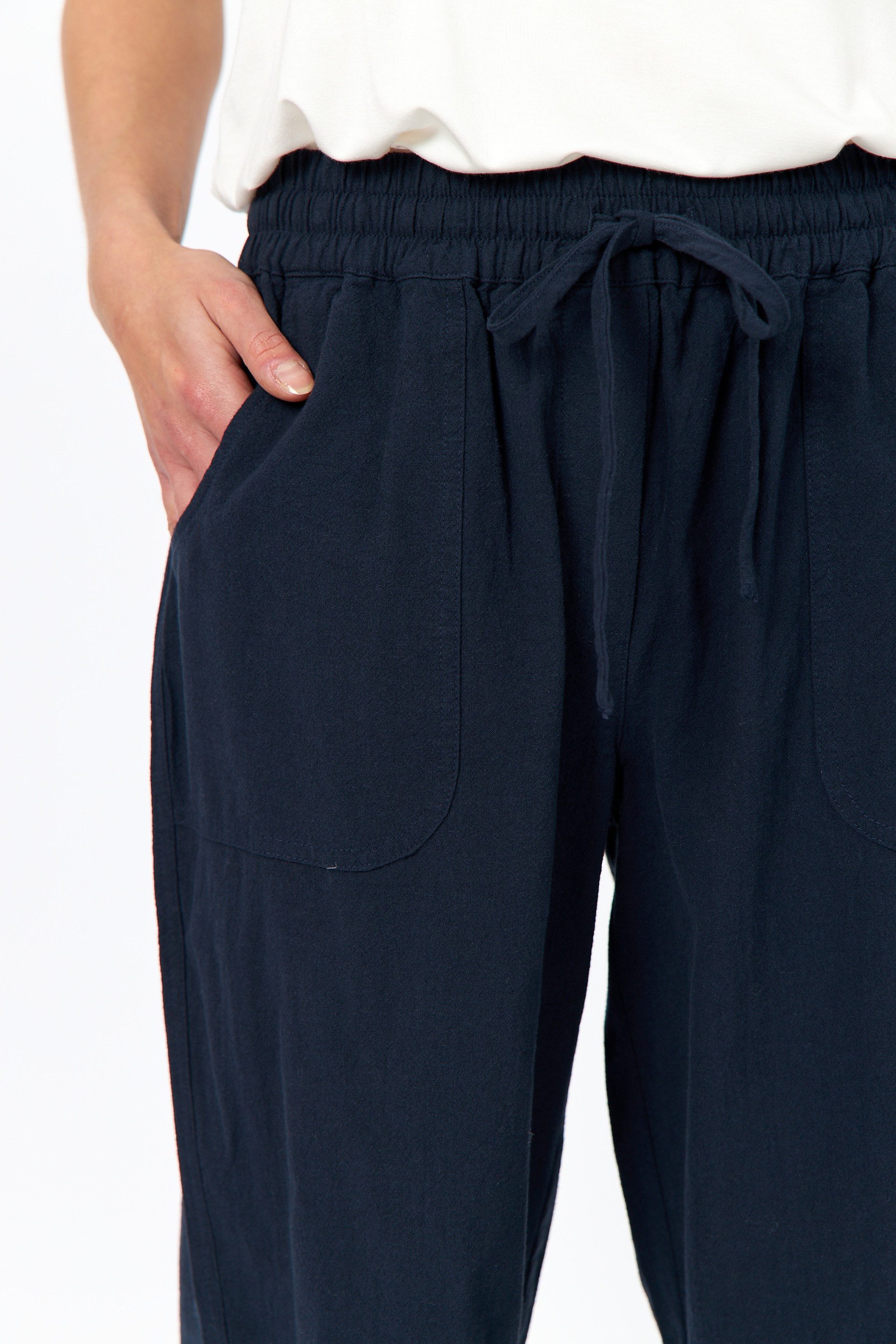 soyaconcept Schlupfhose SC-CISSIE 10-C leichte Sommerhose aus Baumwolle in Leinenoptik