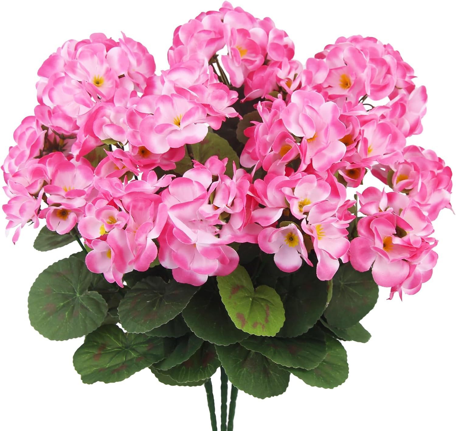 Kunstblumenstrauß 3 Kunstblumenstrauß Geranien, UV-beständige Kunstblumen, Minicloss, geeignet für Garten, Weihnachten und Heimdekoration.