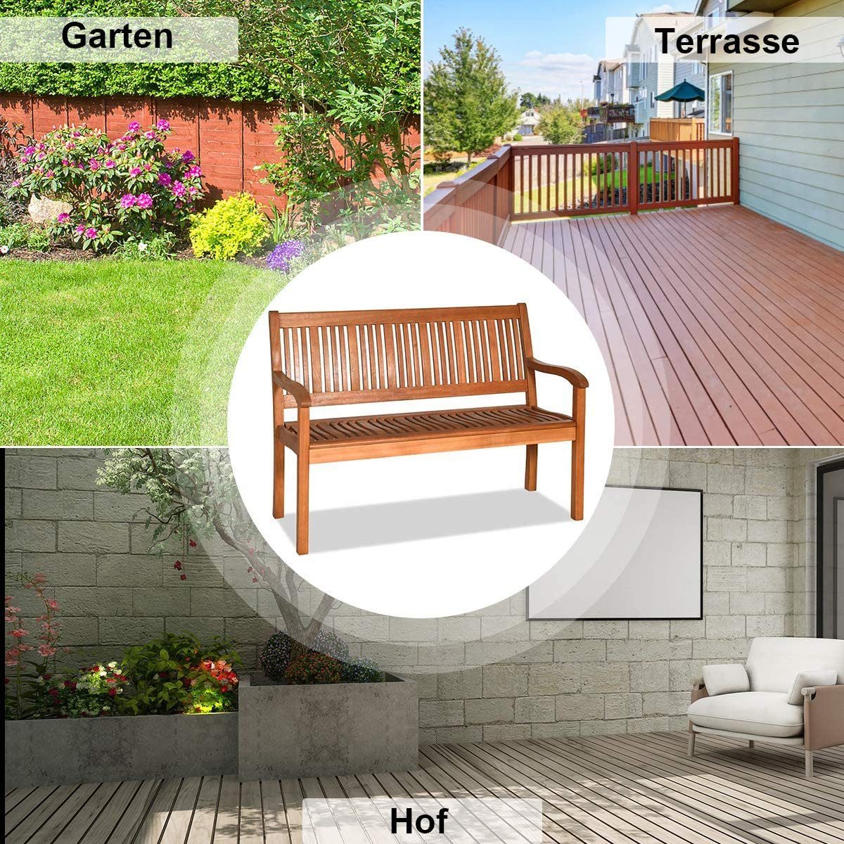 COSTWAY Gartenbank, Massivholz, 2--3 Sitzer, bis günstig online kaufen