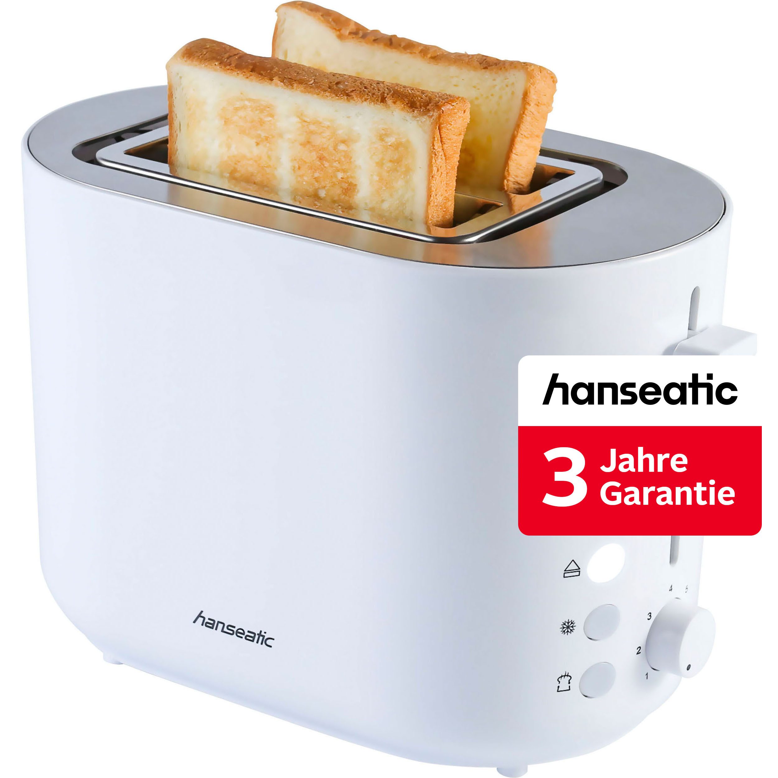 Hanseatic Toaster HT2850WD, 2 kurze Schlitze, für 2 Scheiben, 850 W, inkl. 3 Jahre Herstellergarantie
