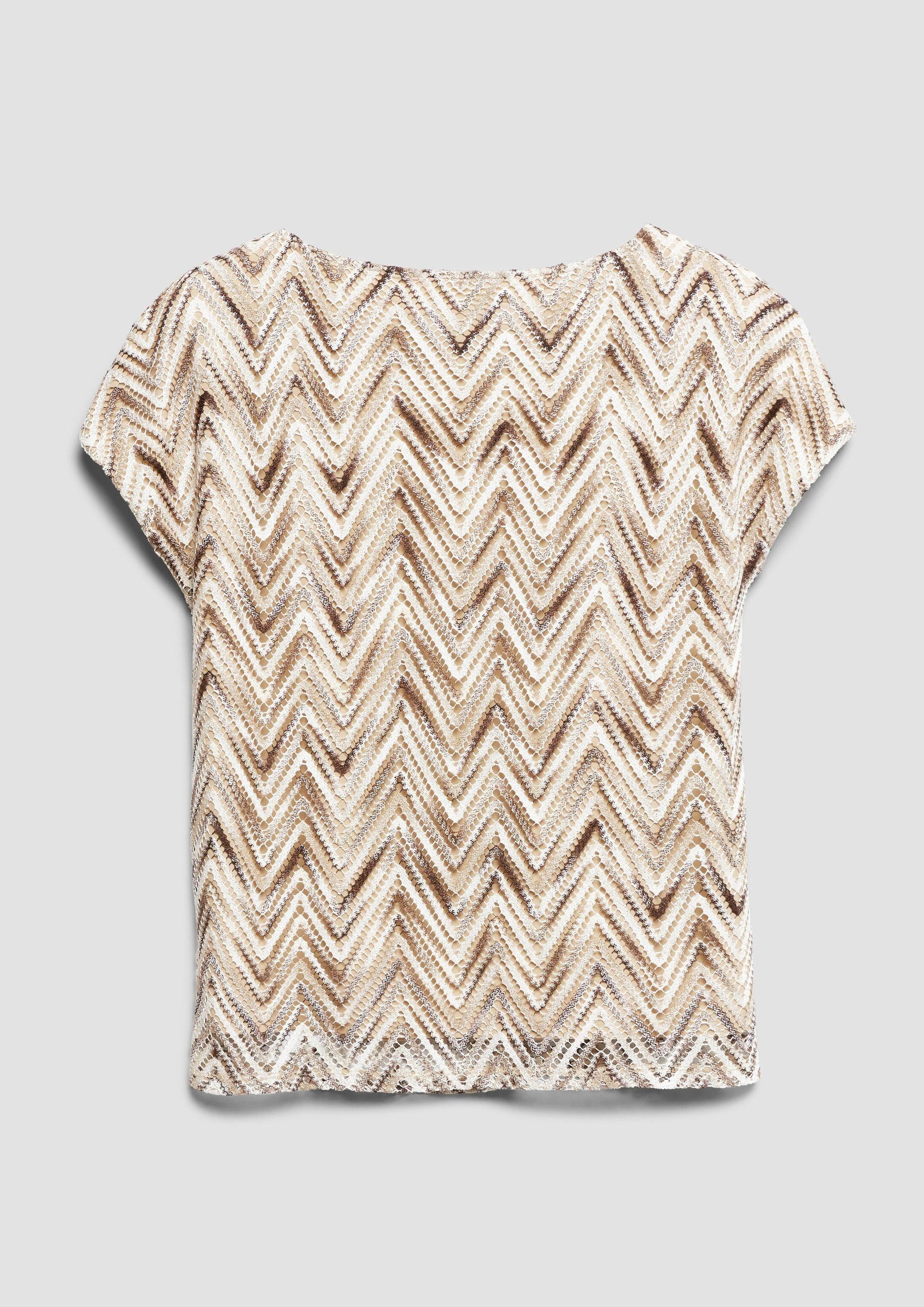 s.Oliver Kurzarmshirt T-Shirt Feinstrickpullover mit Futter
