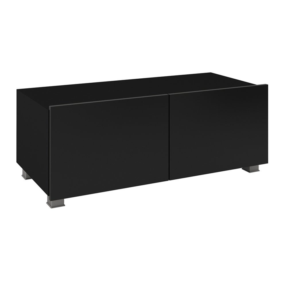 Lomadox Lowboard CAIRNS-132, in schwarz Hochglanz, günstig online kaufen