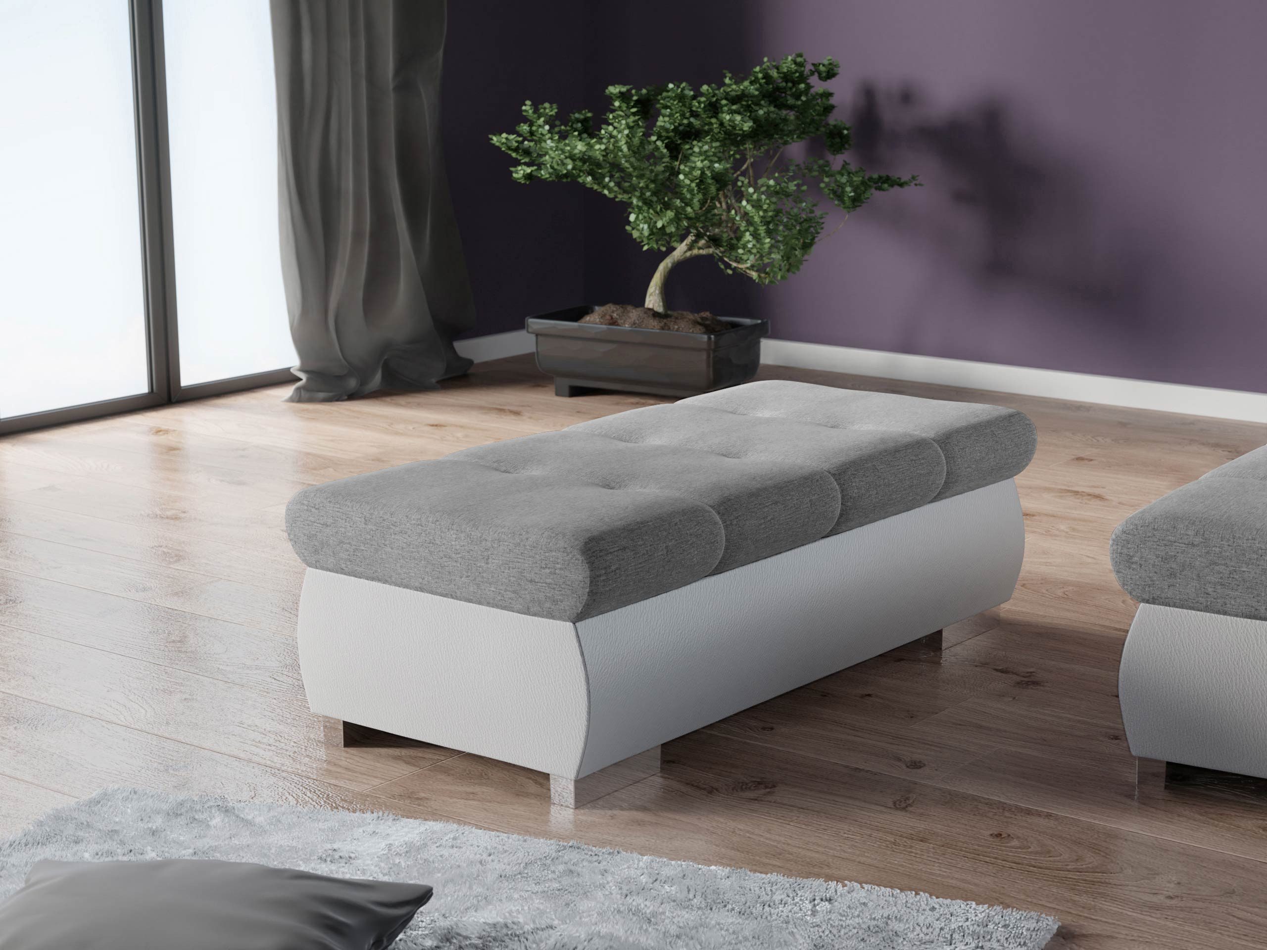 MIRJAN24 Polsterhocker Orkan Groß, Holzkonstruktion, 120x60x39 günstig online kaufen