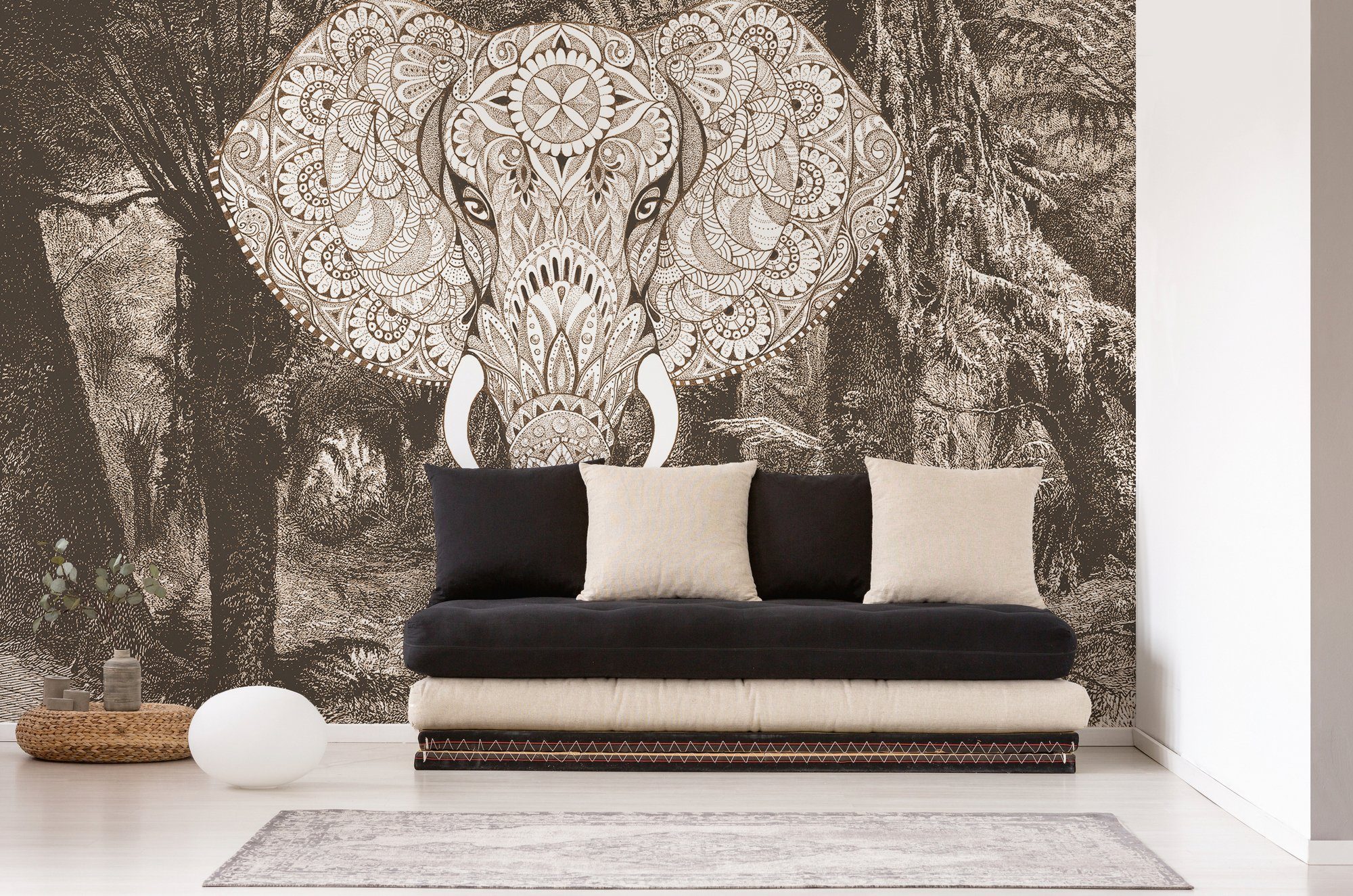 Architects Paper Fototapete Atelier 47 Elephant Head 1, glatt, orientalisch, (4 St), Vlies, Wand, Schräge, Decke
