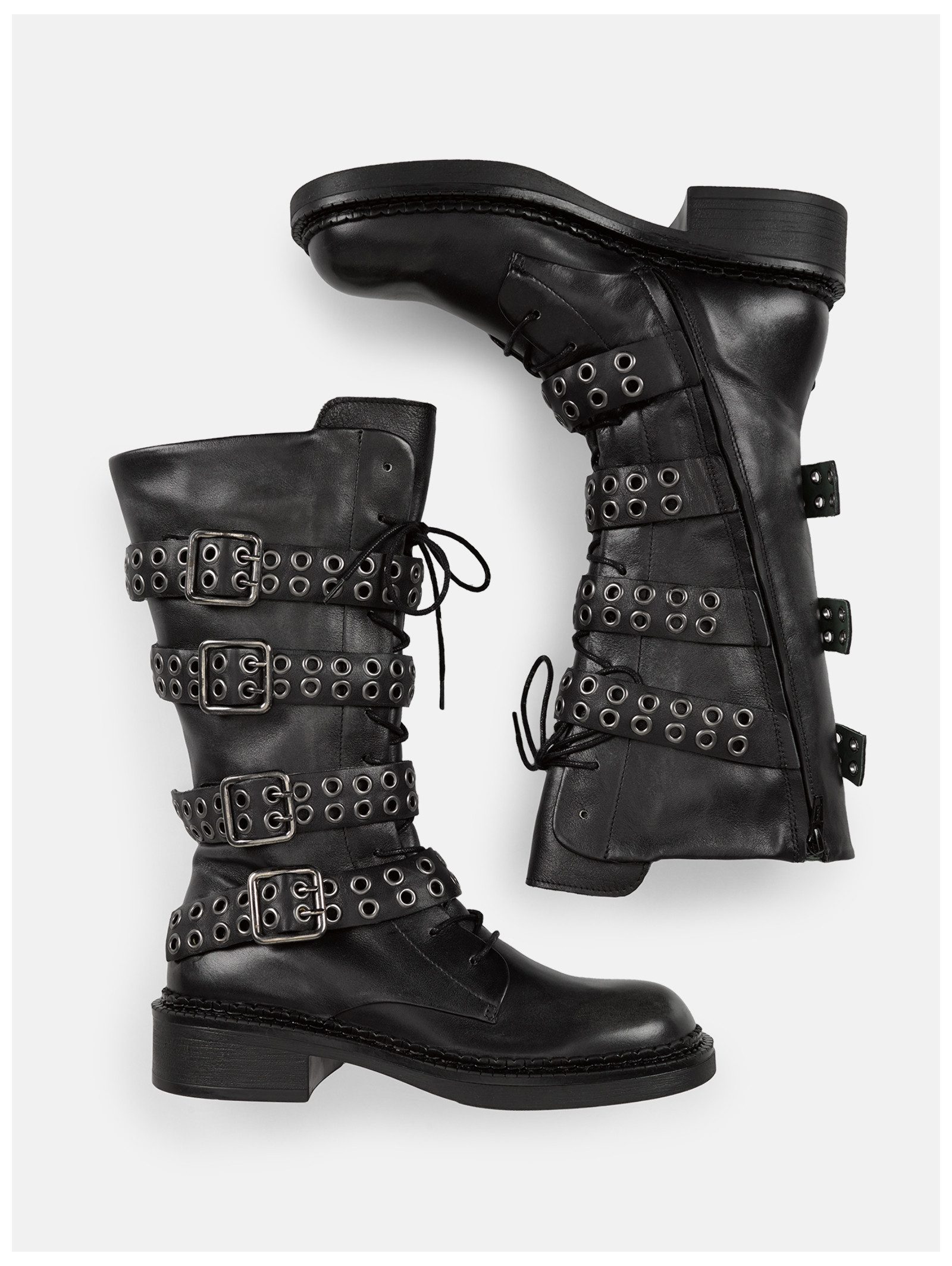 Felmini Stiefel Leder . Schnürstiefel