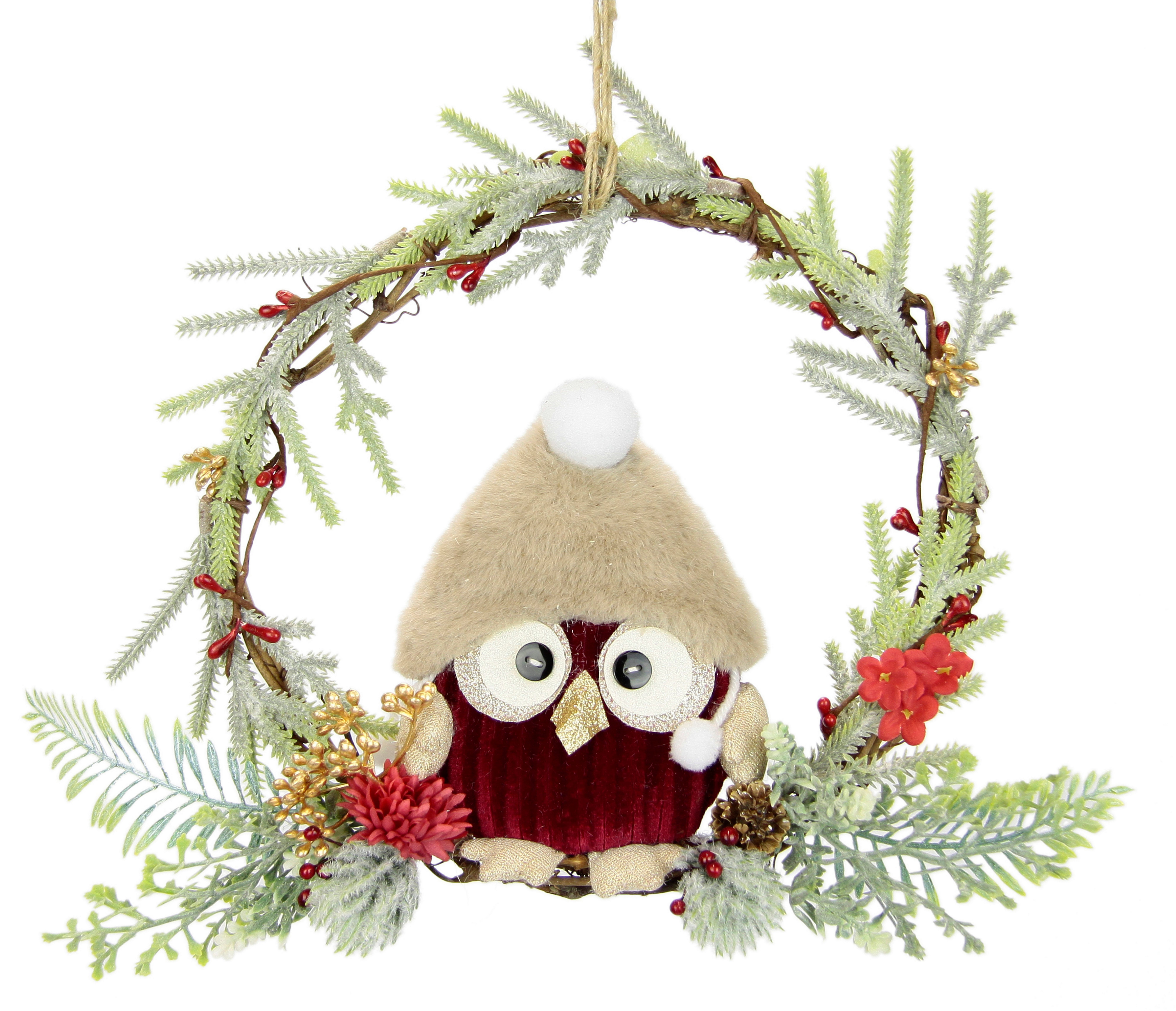 Kunstkranz Tannen-Kranz Eule/Beeren/Tanne Tanne, I.GE.A., Höhe 20 cm, Dekor günstig online kaufen