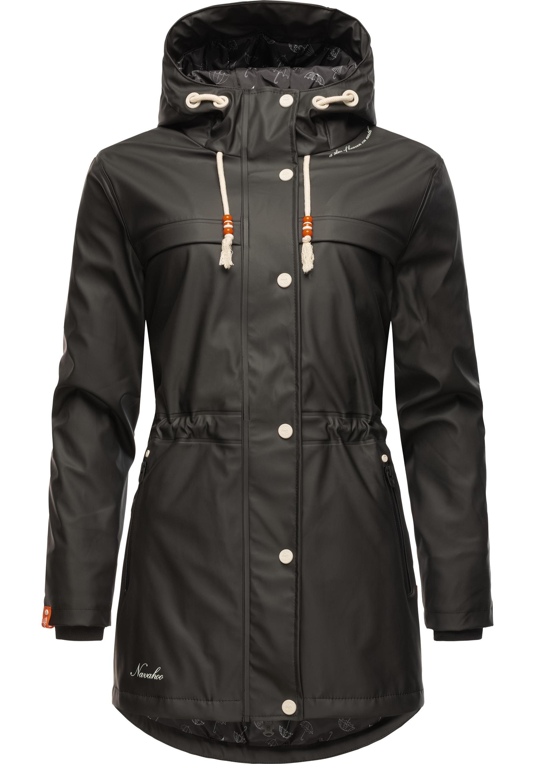 den besten Service bieten Navahoo Regenmantel Rainy Forest Damen schwarz Outdoor Regenparka modischer