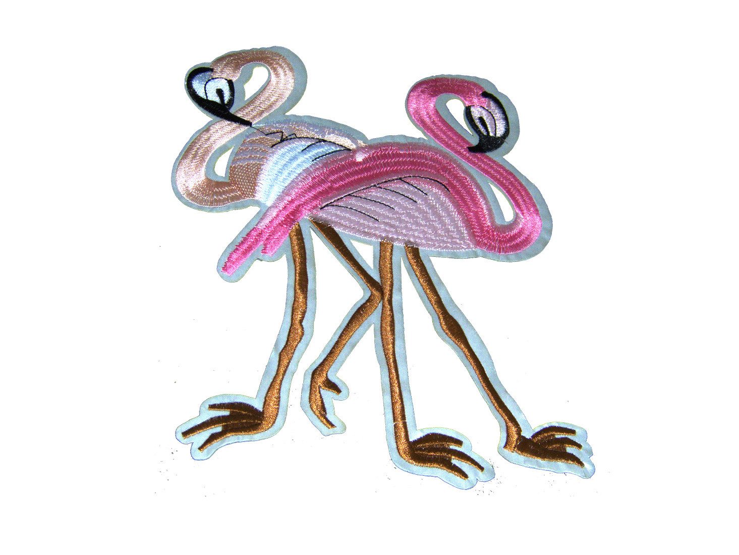 Catch the Patch Aufnäher Bügelbild, Aufbügler, Applikationen, Patches, Flicken, zum aufbügeln, Polyester, Flamingo Vogel Tier XL - Größe: 25,4 x 19 cm