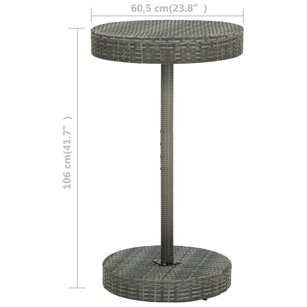 furnicato Gartentisch Grau 60,5x106 cm Poly Rattan