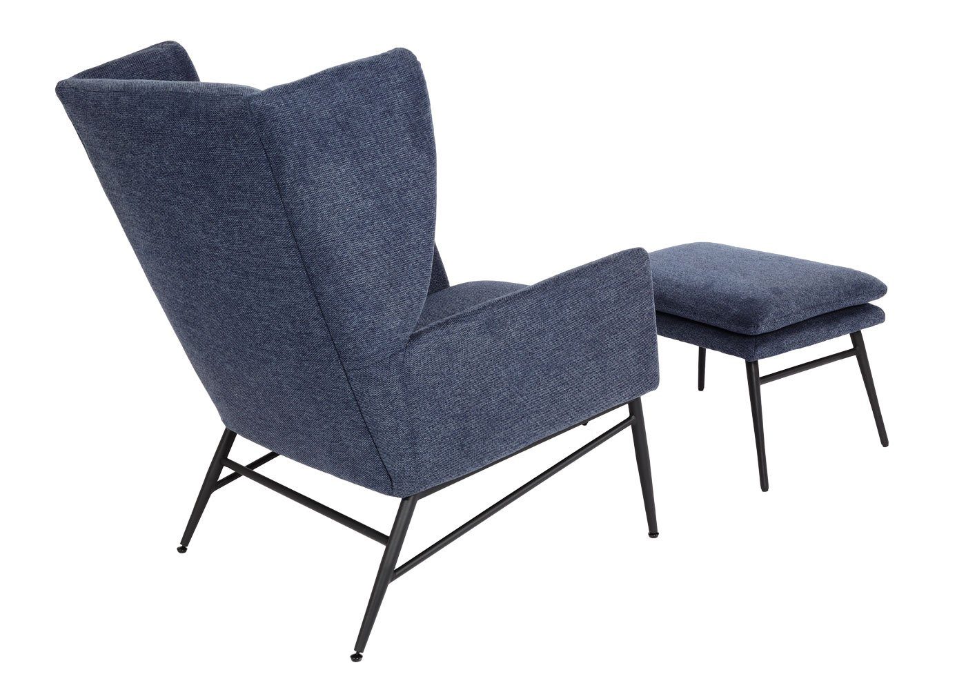 MCW Loungesessel MCW-L62-mO, Extra breite abnehmbar blau Sitzkissen Sitzfläche