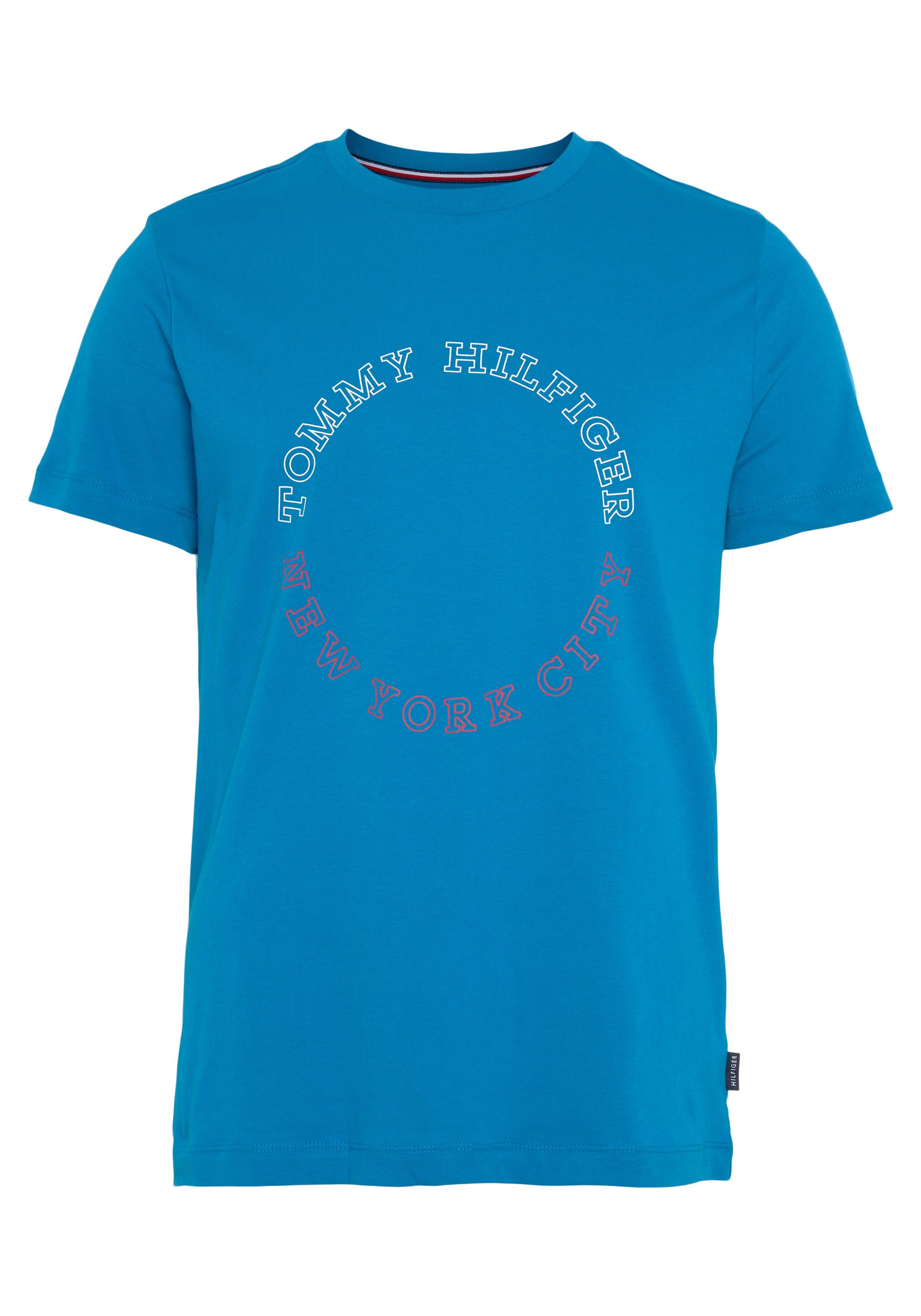 Hilfiger ROUNDLE Aqua MONOTYPE TEE T-Shirt Cerulean Tommy