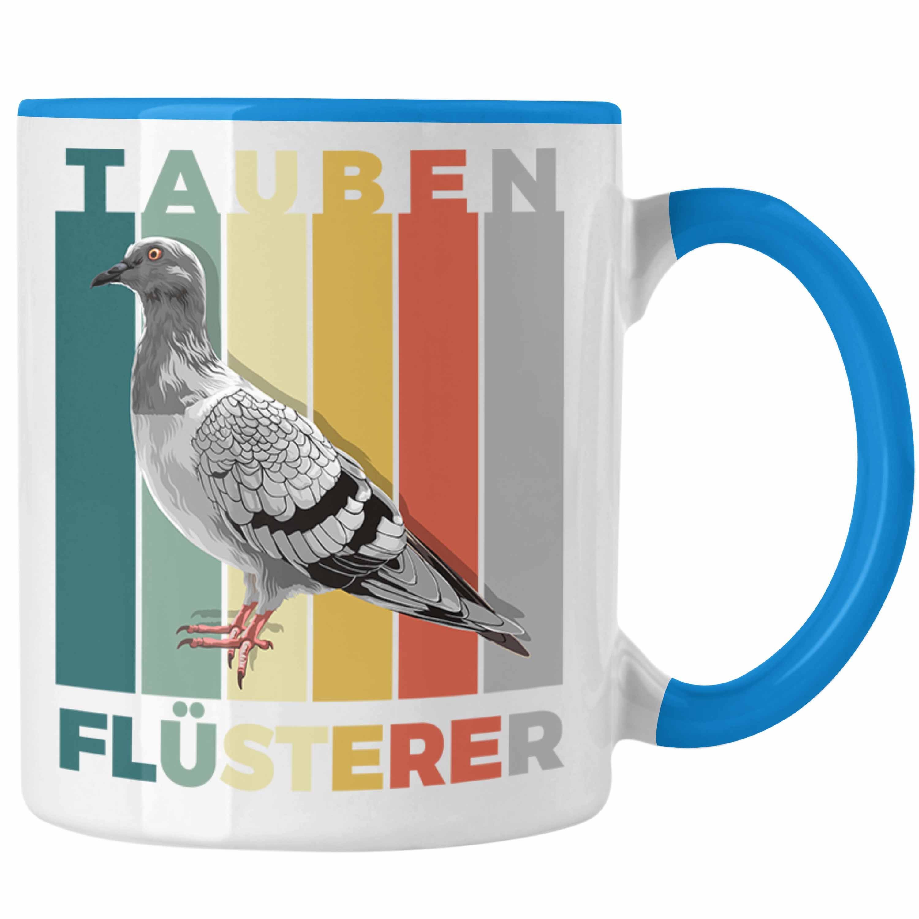 Trendation Tasse Trendation - Taubenzüchter Geschenk Zaubenzucht Zubehör Tauben Tasse Lustiger Spruch Taubenflüsterer Becher Blau | Teetassen