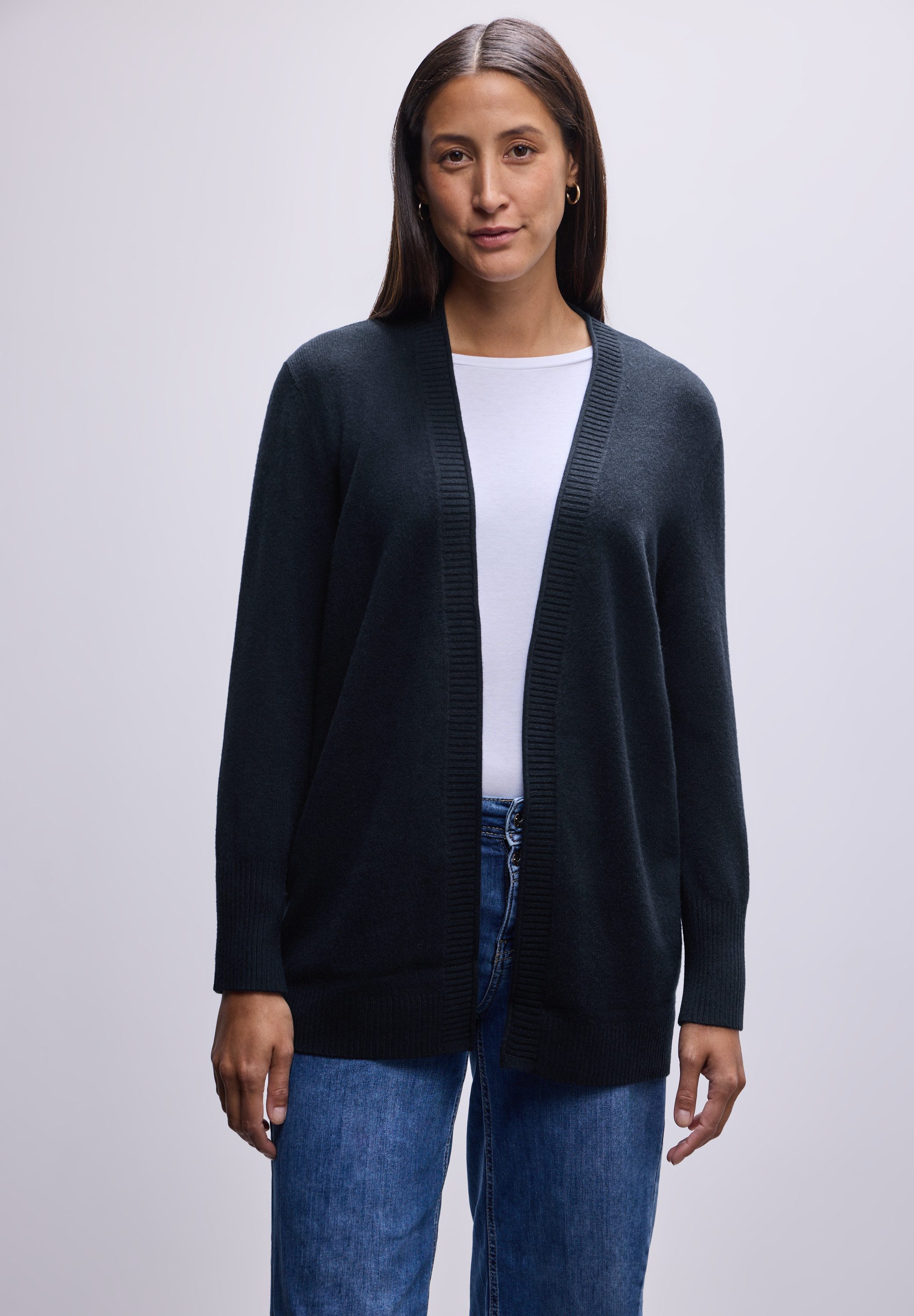 STREET ONE Strickjacke in Unifarbe günstig online kaufen