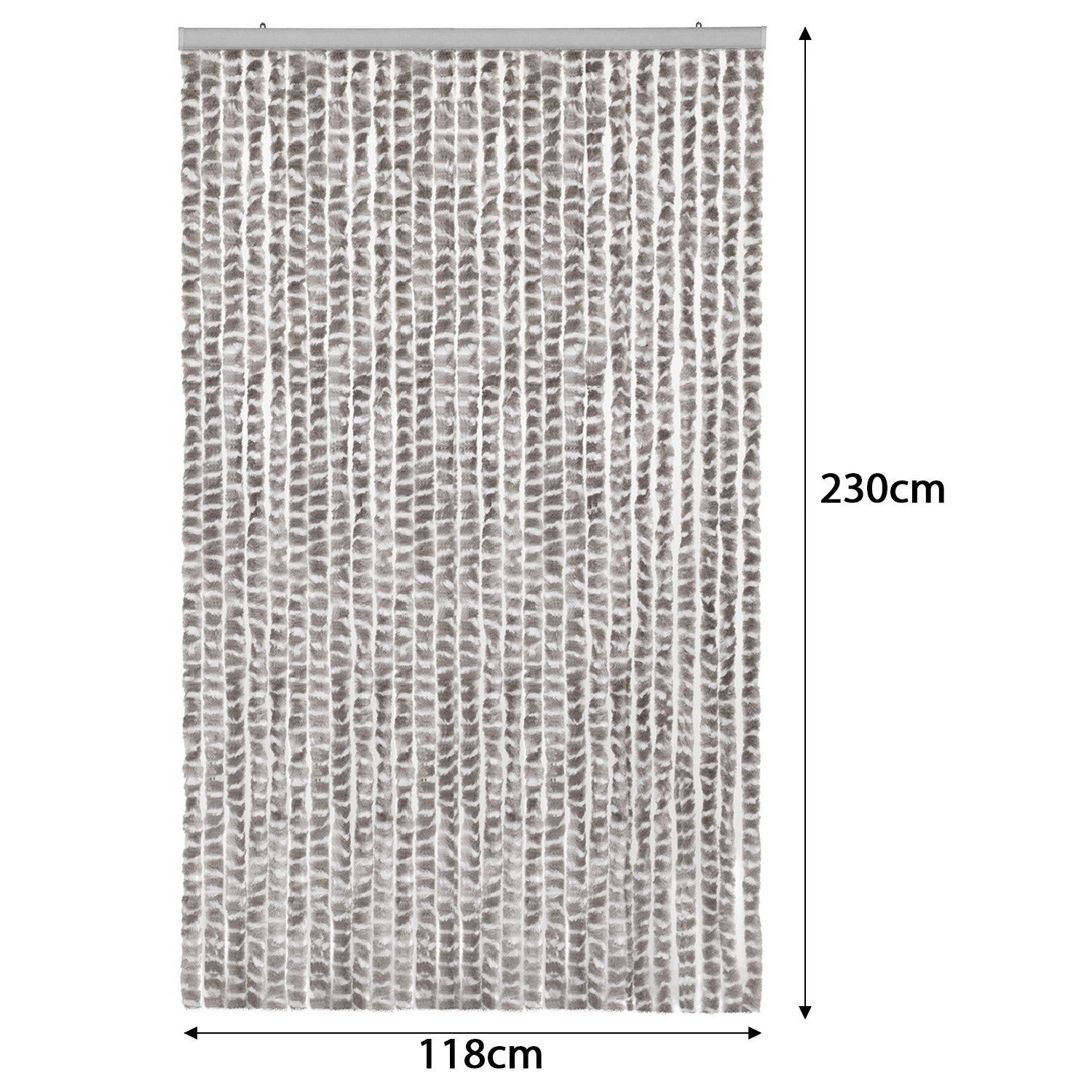 Moritz Türvorhang Flauschvorhang 118 x 230 cm taupe (1 St), Hakenaufhängung, Chenille Vorhänge Camping Türvorhang Wohnwagen Wohnmobil Zubehör