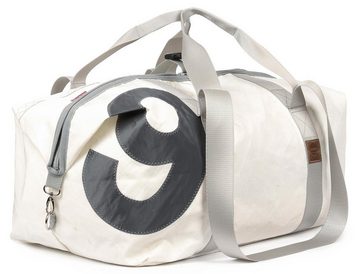 360Grad Reisetasche Reisetasche recyceltes Segeltuch Kutter XL Weiss Zahl Gurte Grau von 3