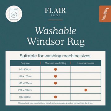 Teppich Windsor, FLAIR RUGS, rechteckig, Höhe: 4 mm, Waschbarer Teppich