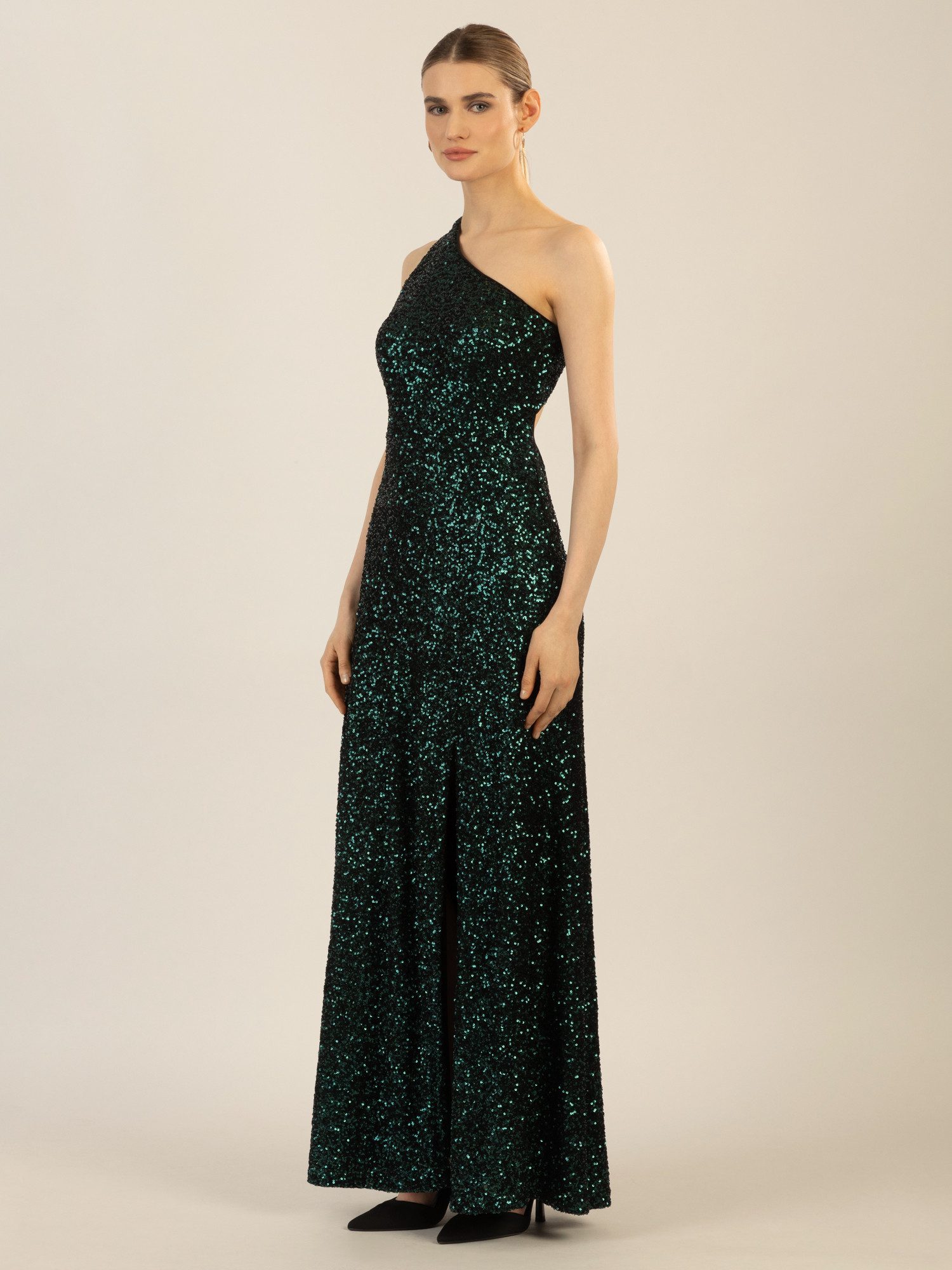 Apart Abendkleid mit unterschiedlich großen Pailletten günstig online kaufen