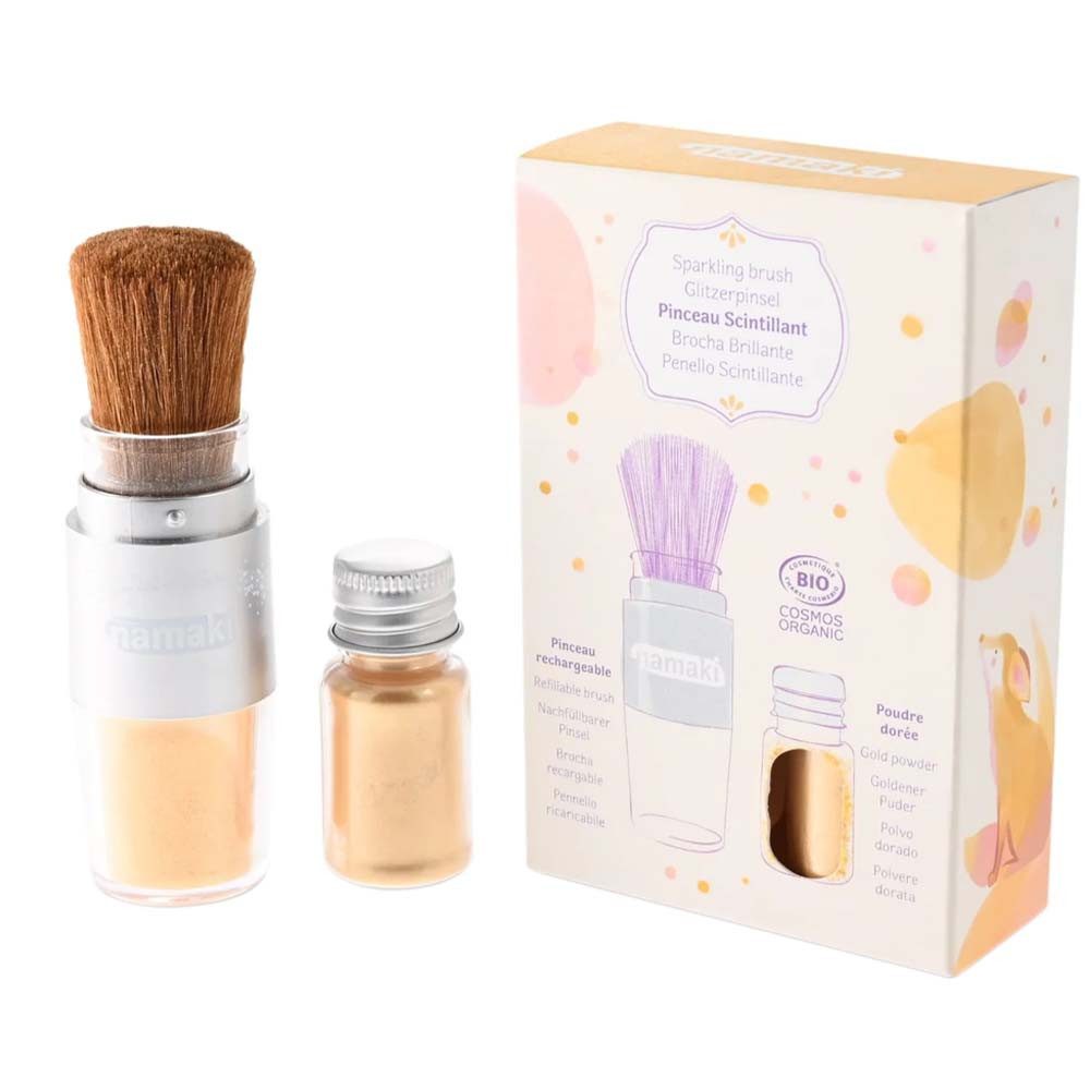 Namaki Streuglitzer Glitzerpuder - Gold Pinsel + refill 4g