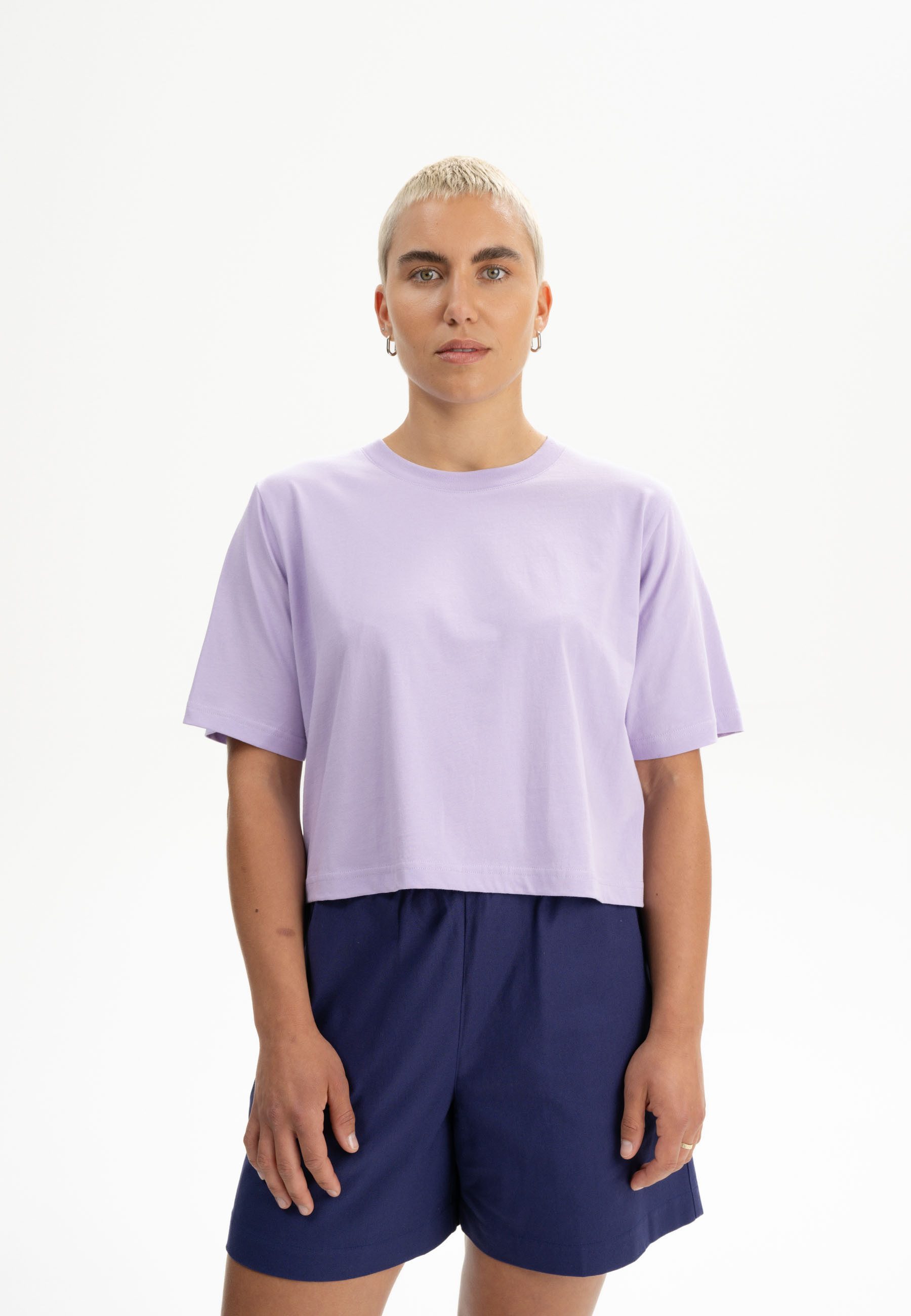 MELA Kurzarmshirt Cropped T-Shirt DESNA Rippbündchen günstig online kaufen
