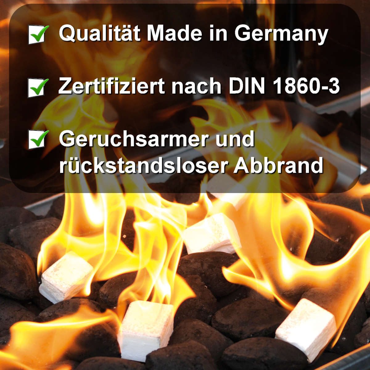 FLAMMBURO Grillanzünder Anzündwürfel (24x48=1152 Würfel), Kaminanzünder, Grillanzünder, (24-St), Lange Brenndauer, Geruchsarm