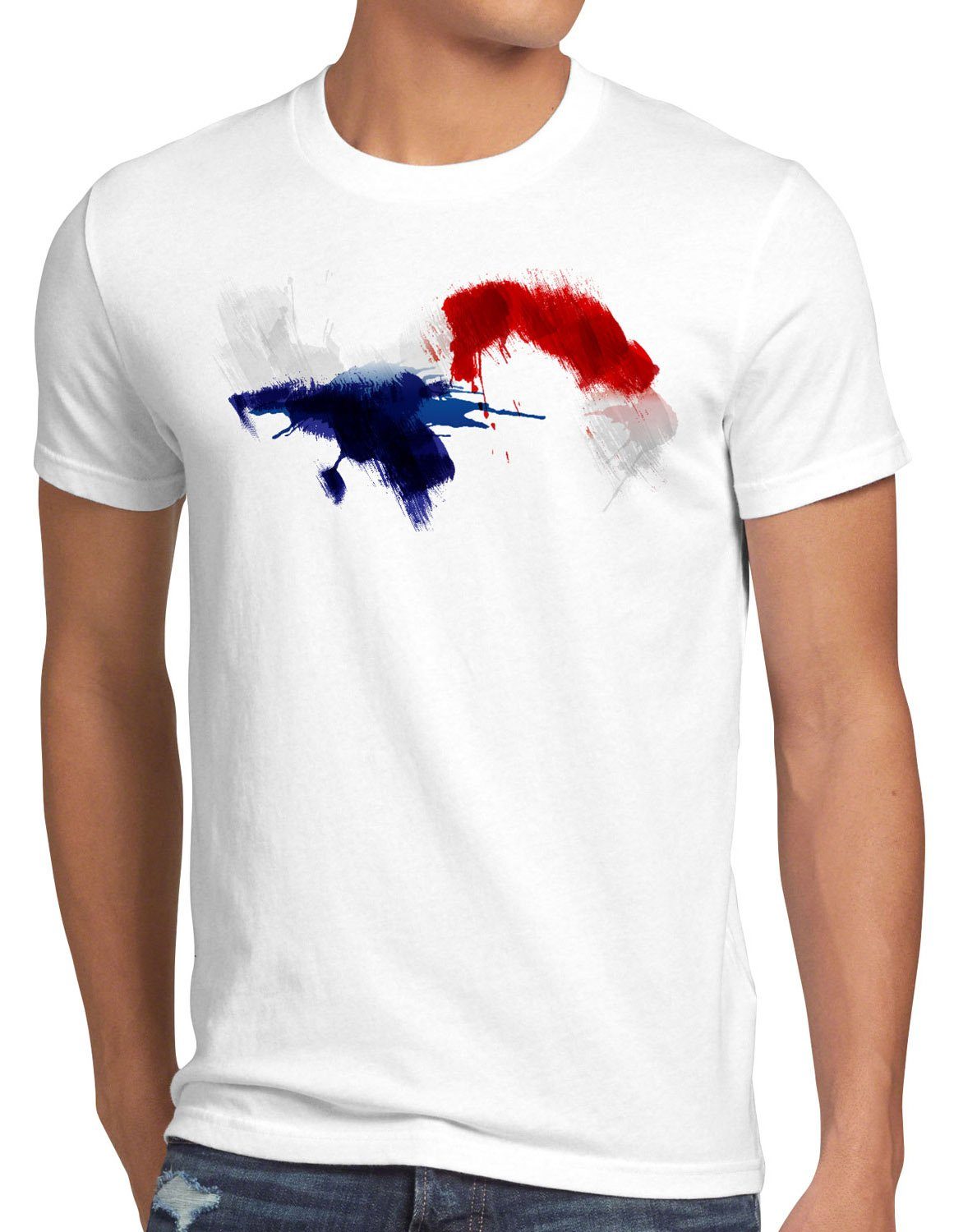 style3 Print-Shirt Herren T-Shirt Flagge Panama Fußball Sport Kanal WM EM Fahne weiß | T-Shirts
