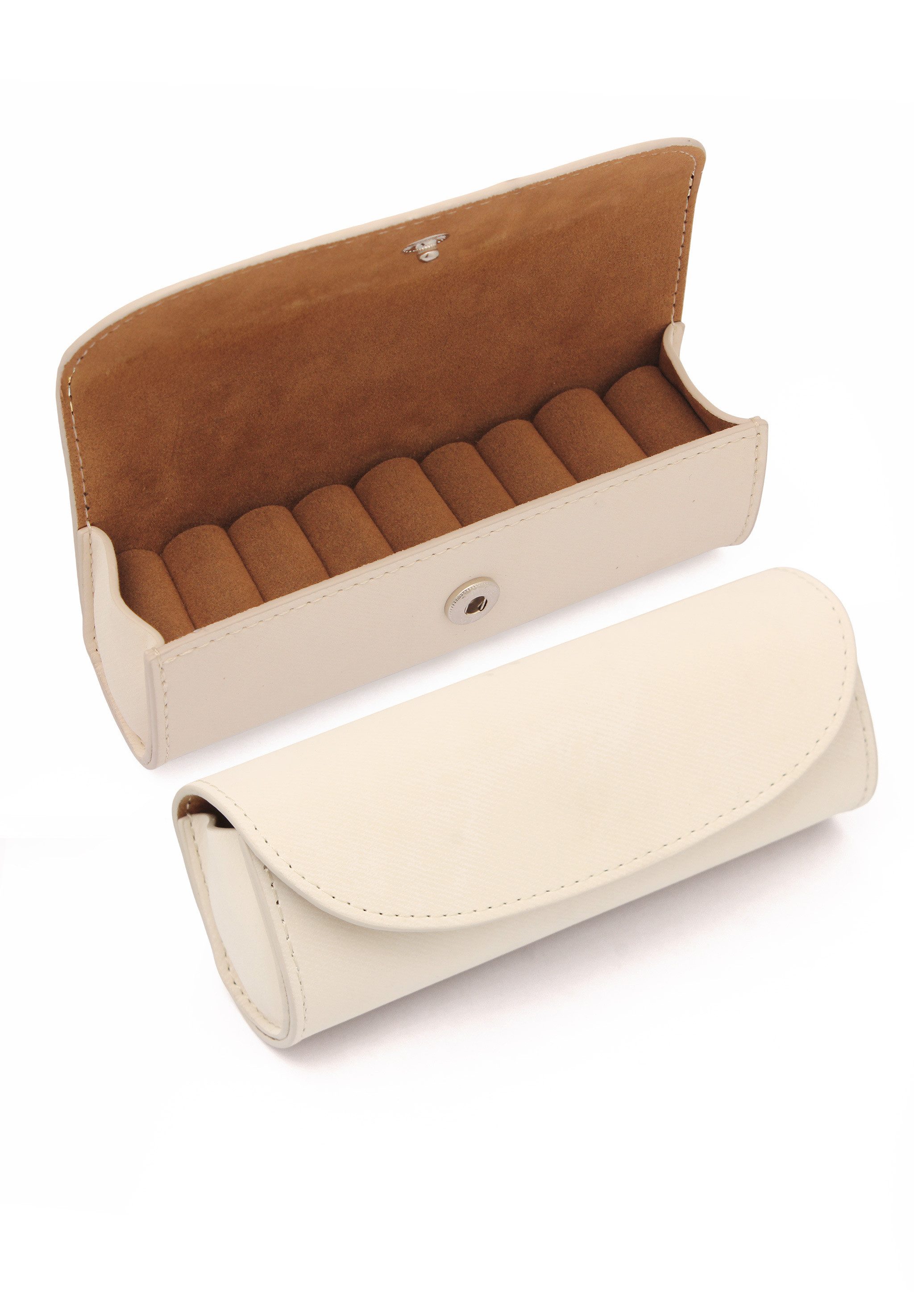 Kuzzoi Schmucketui Schmuck-Reiseetui PU Leder Beige für Herren